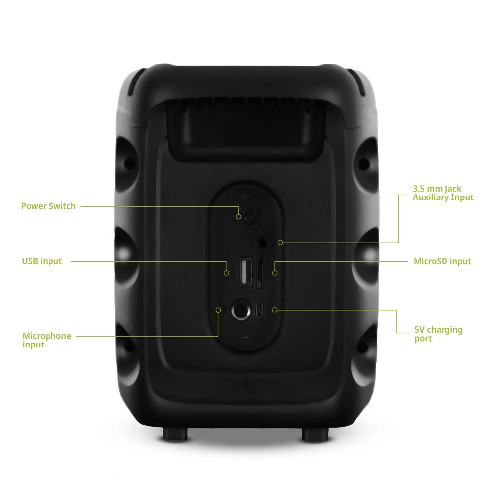 PARLANTE PORTATIL EVERSOUND EV 5003 DYNAMIC BOCINA DE 3” CON MICROFONO USB BT - 4