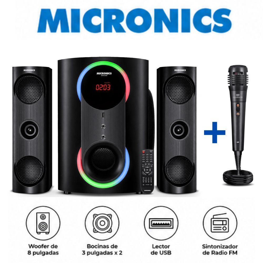 PROMO EQUIPO DE SONIDO MICRONICS MIC S7008 CON 01 MICROFONO EV 600 - 1