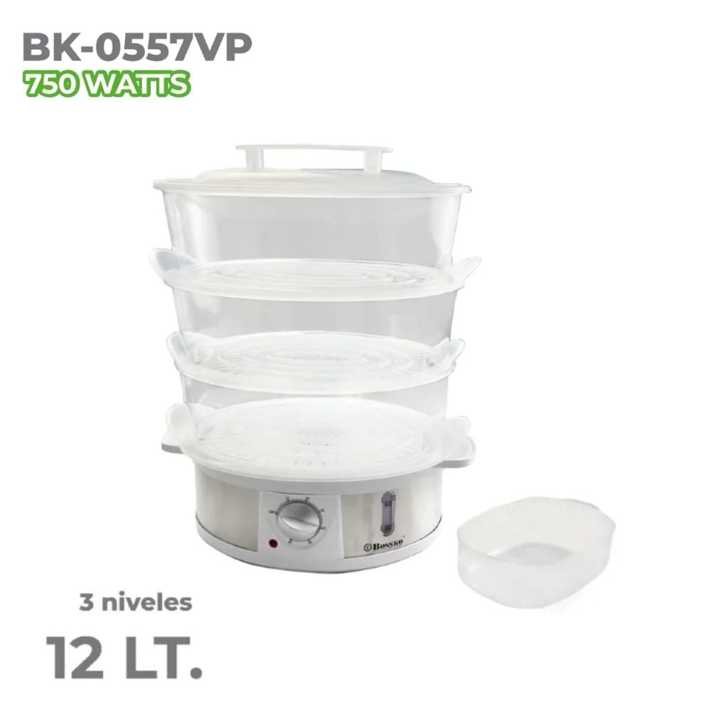 VAPORERA DE ALIMENTOS BOSSKO BK-0557VP 03 NIVELES - BLANCO - 2
