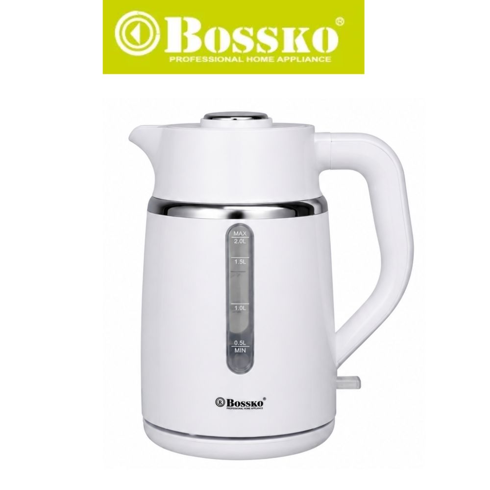 HERVIDOR MODERNO BOSSKO BK 286HV 2 LITROS BLANCO - 1