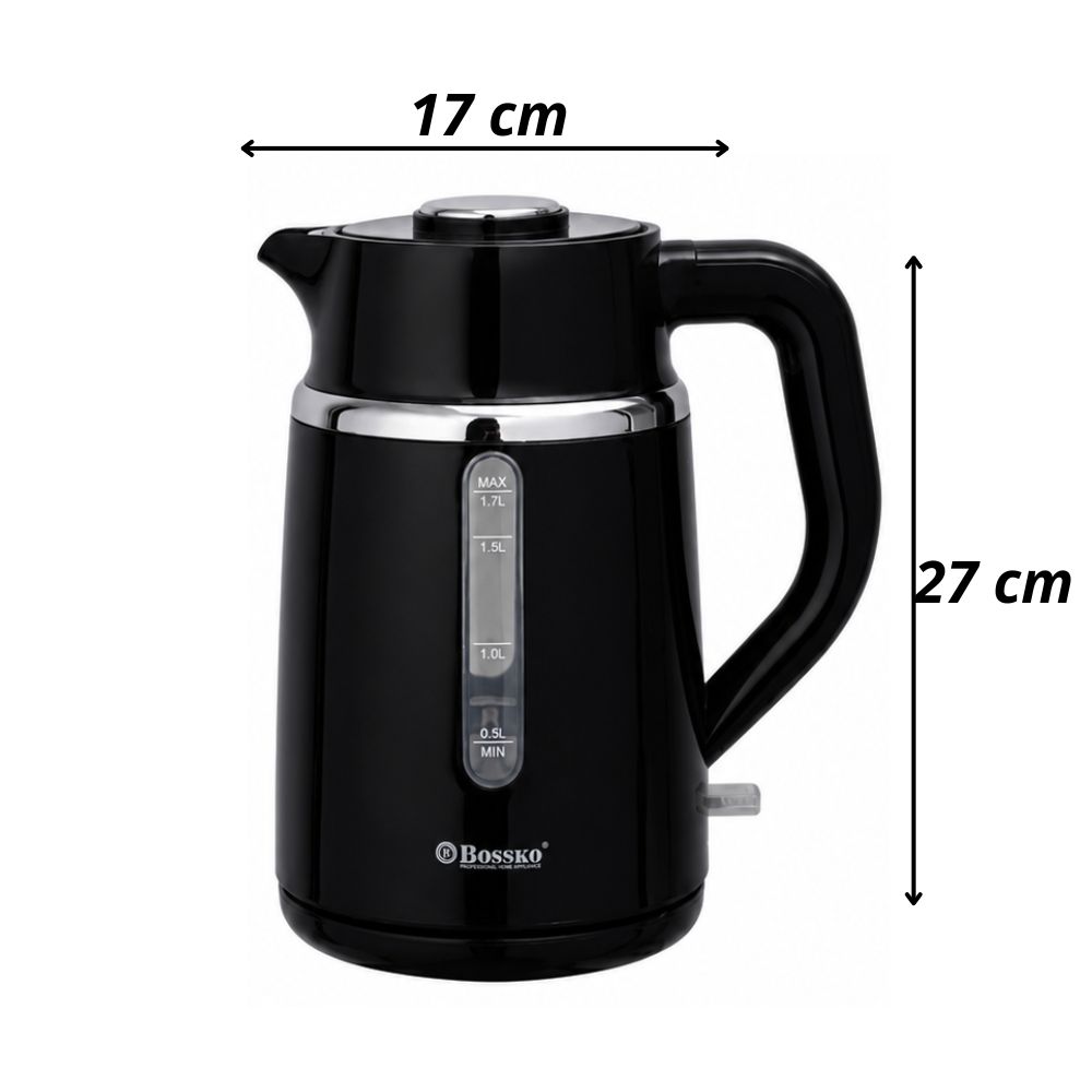 HERVIDOR MODERNO BOSSKO BK 286HV 2 LITROS NEGRO - 4