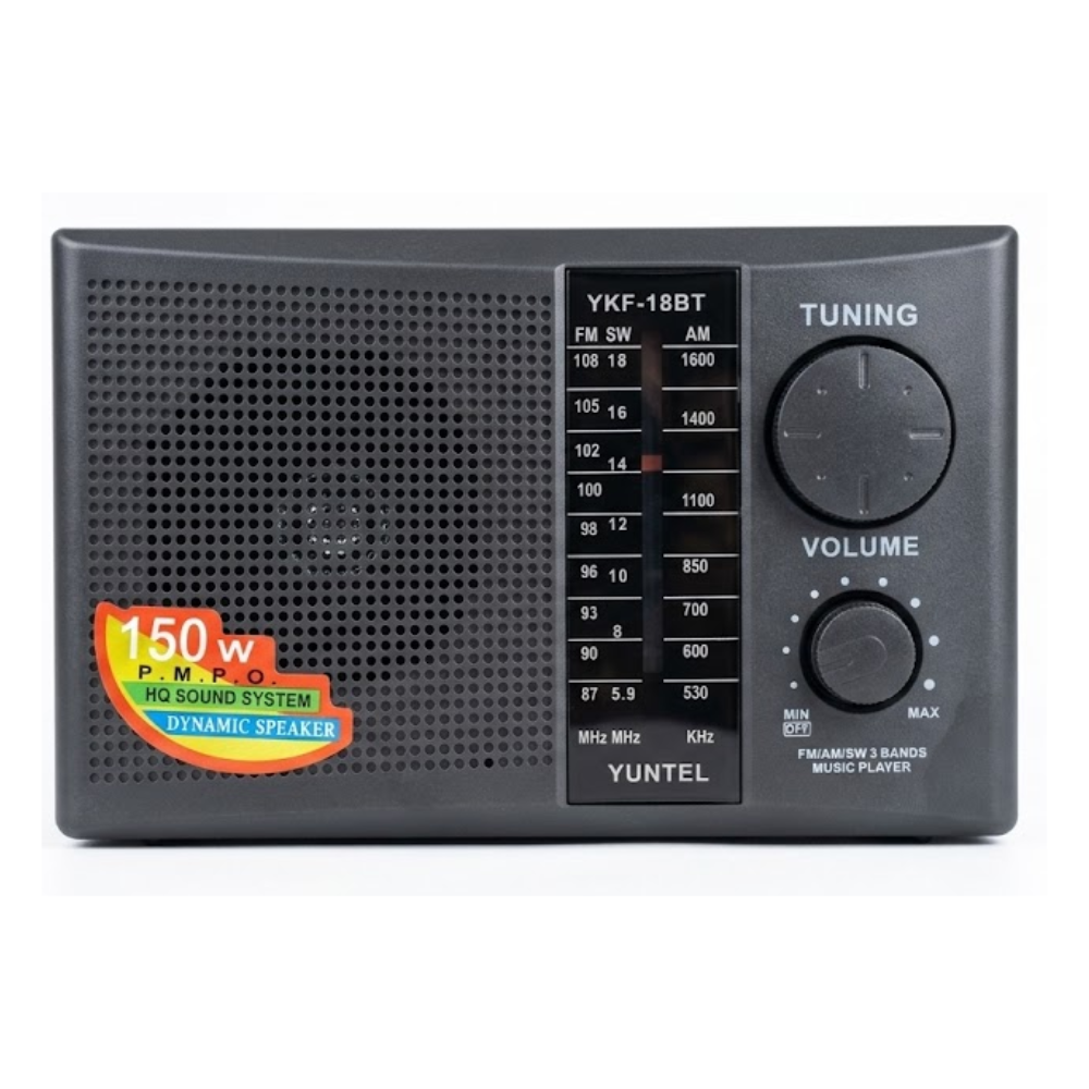RADIO CLASICO YUNTEL YKF 18BT AM FM USB BT NEGRO - 1
