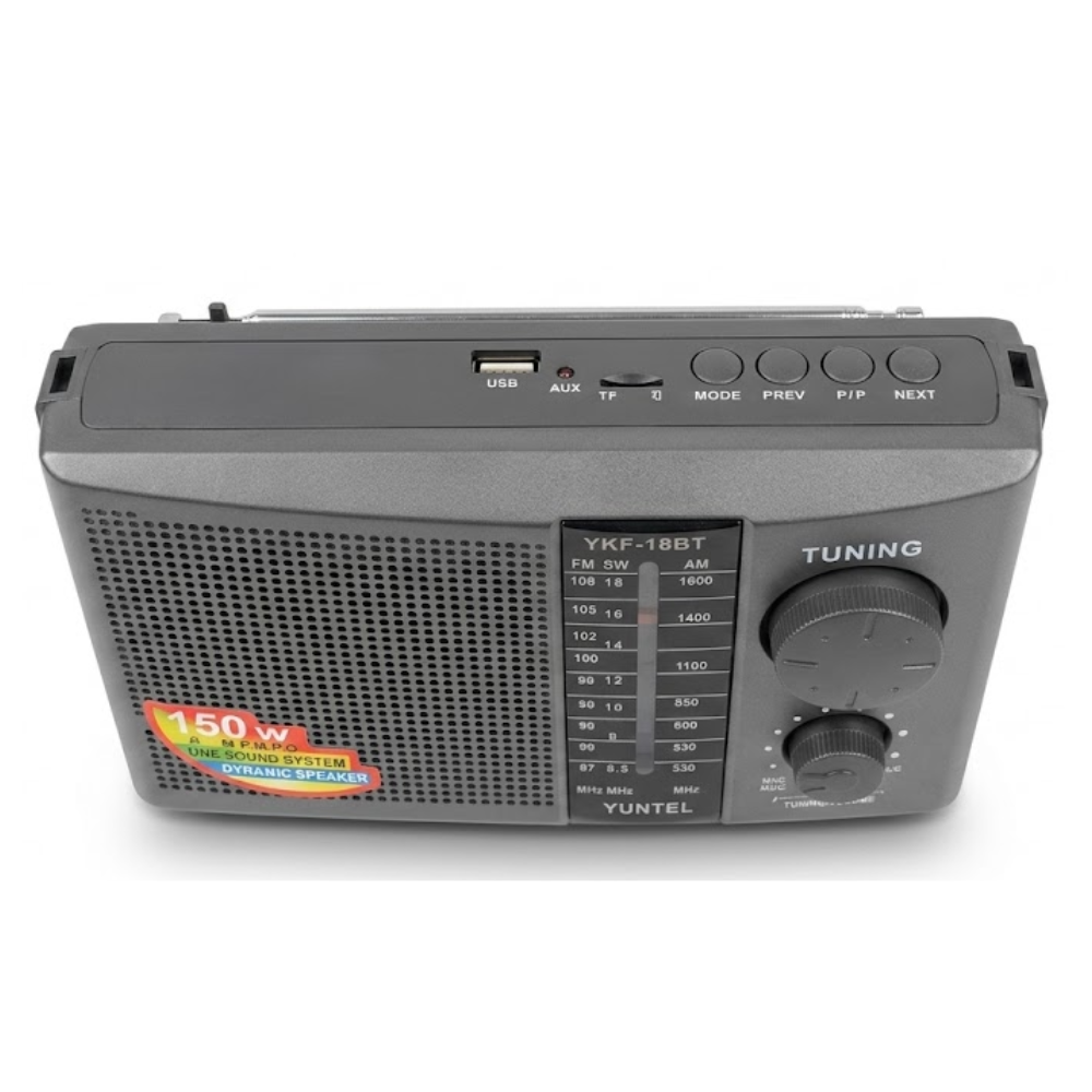 RADIO CLASICO YUNTEL YKF 18BT AM FM USB BT NEGRO - 2