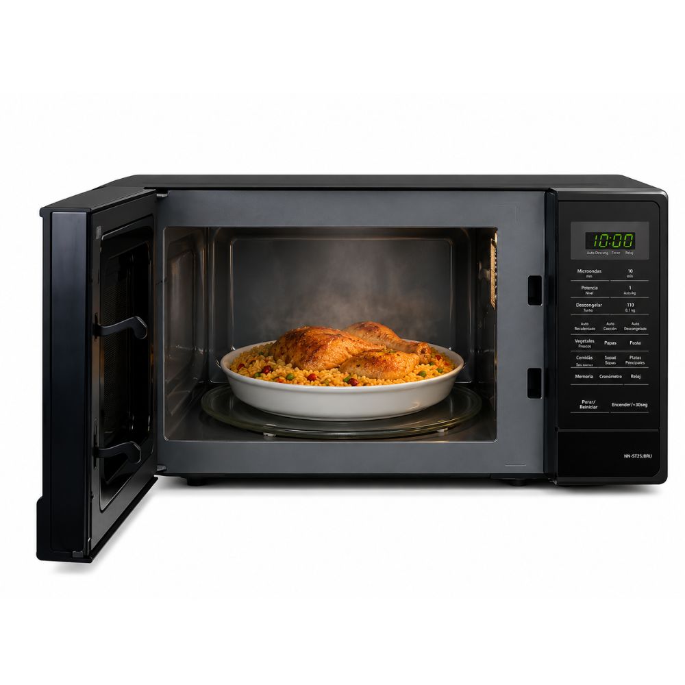 HORNO MICROONDAS PANASONIC NN SB25JB  20 LITROS NEGRO - 4