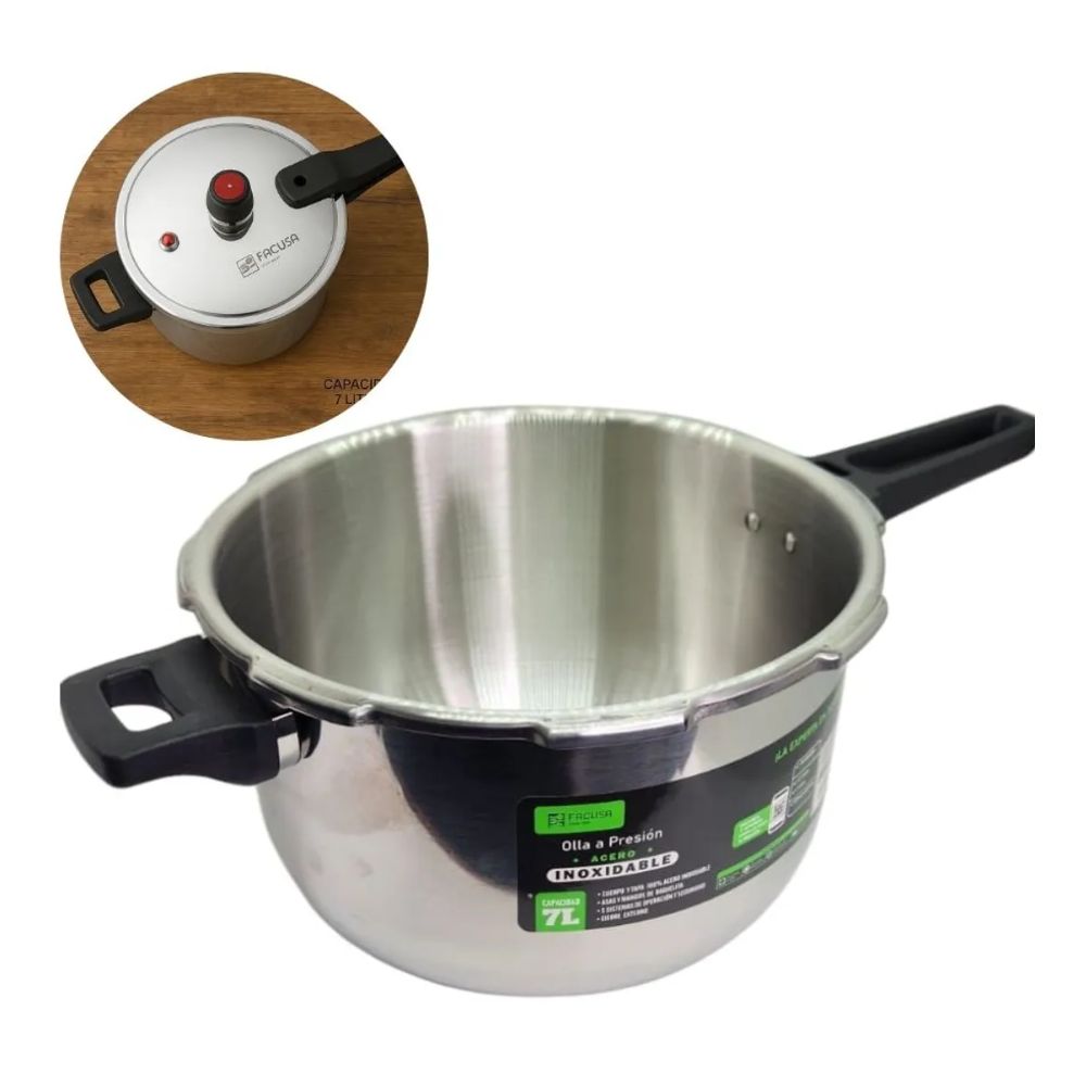 OLLA PRESION FACUSA DE 7LT ACERO INOXDABLE - 2
