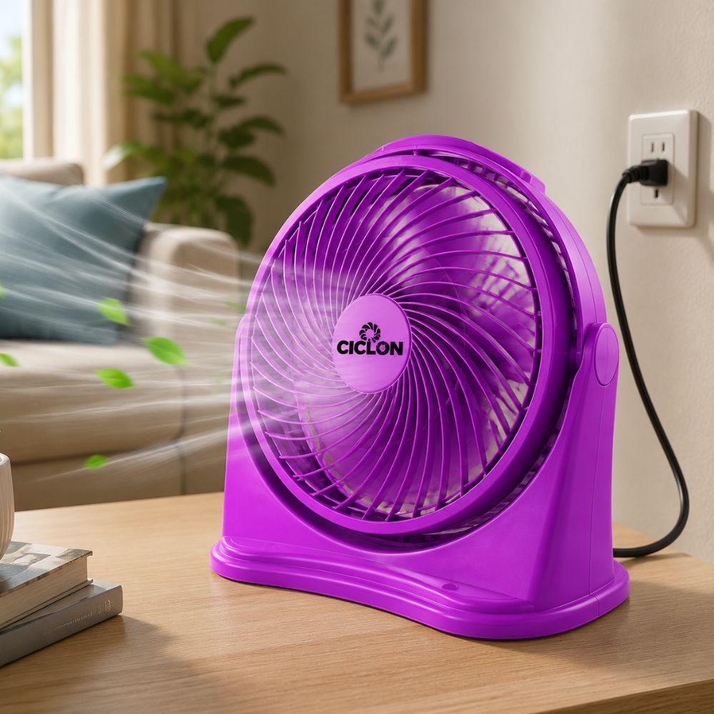 VENTILADOR DE MESA CICLON 8 PULGADAS 03 VELOCIDADES PURPURA - 5