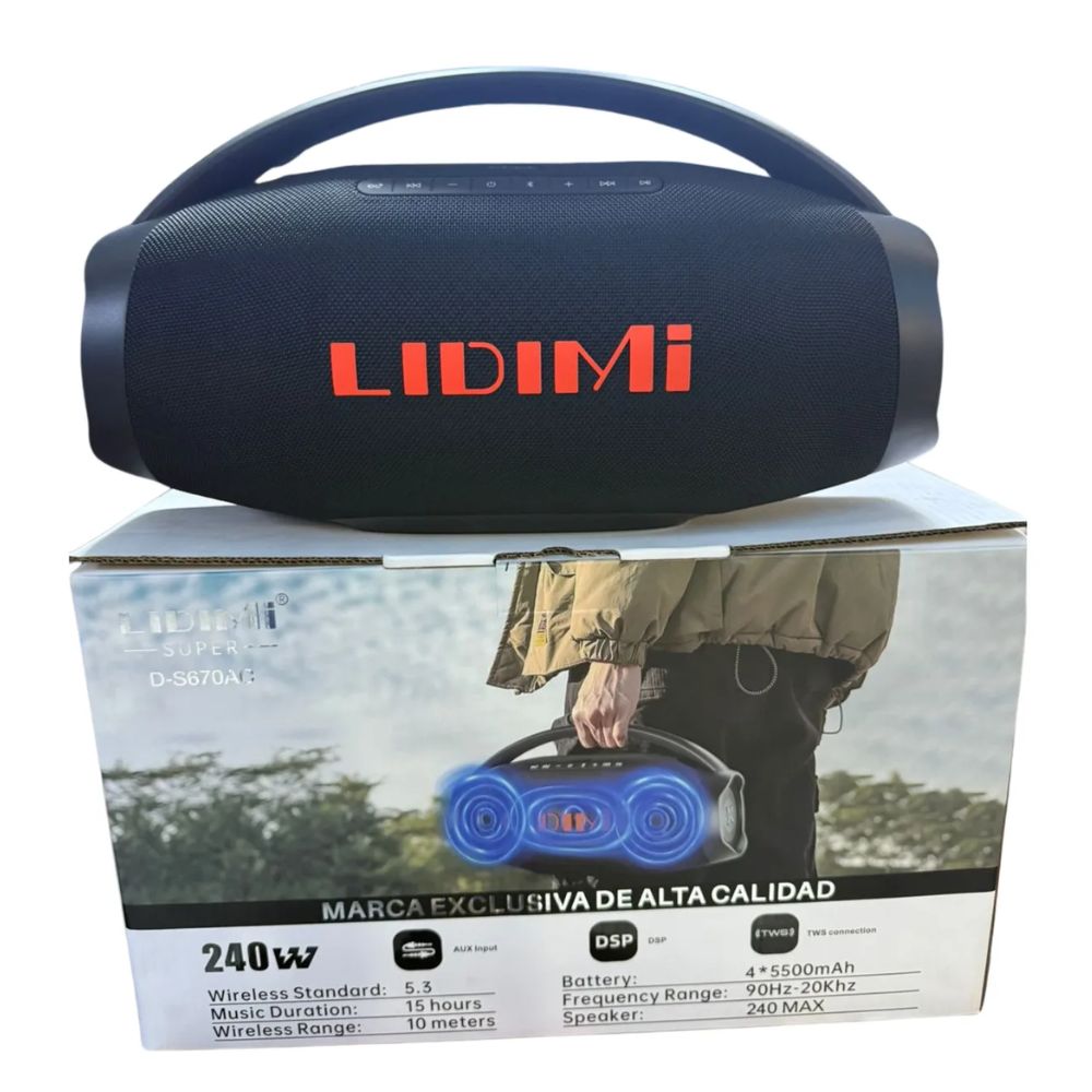 PARLANTE PORTÁTIL LIDIMI SUPER D-S670AC 240W BLUETOOTH USB - 5