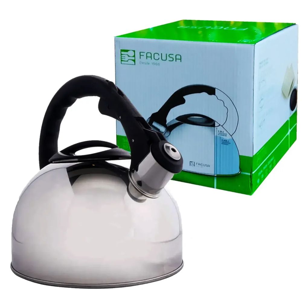 TETERA FACUSA FUSION 4.6 LT. ACERO INOXIDABLE CON SILBATO - 2
