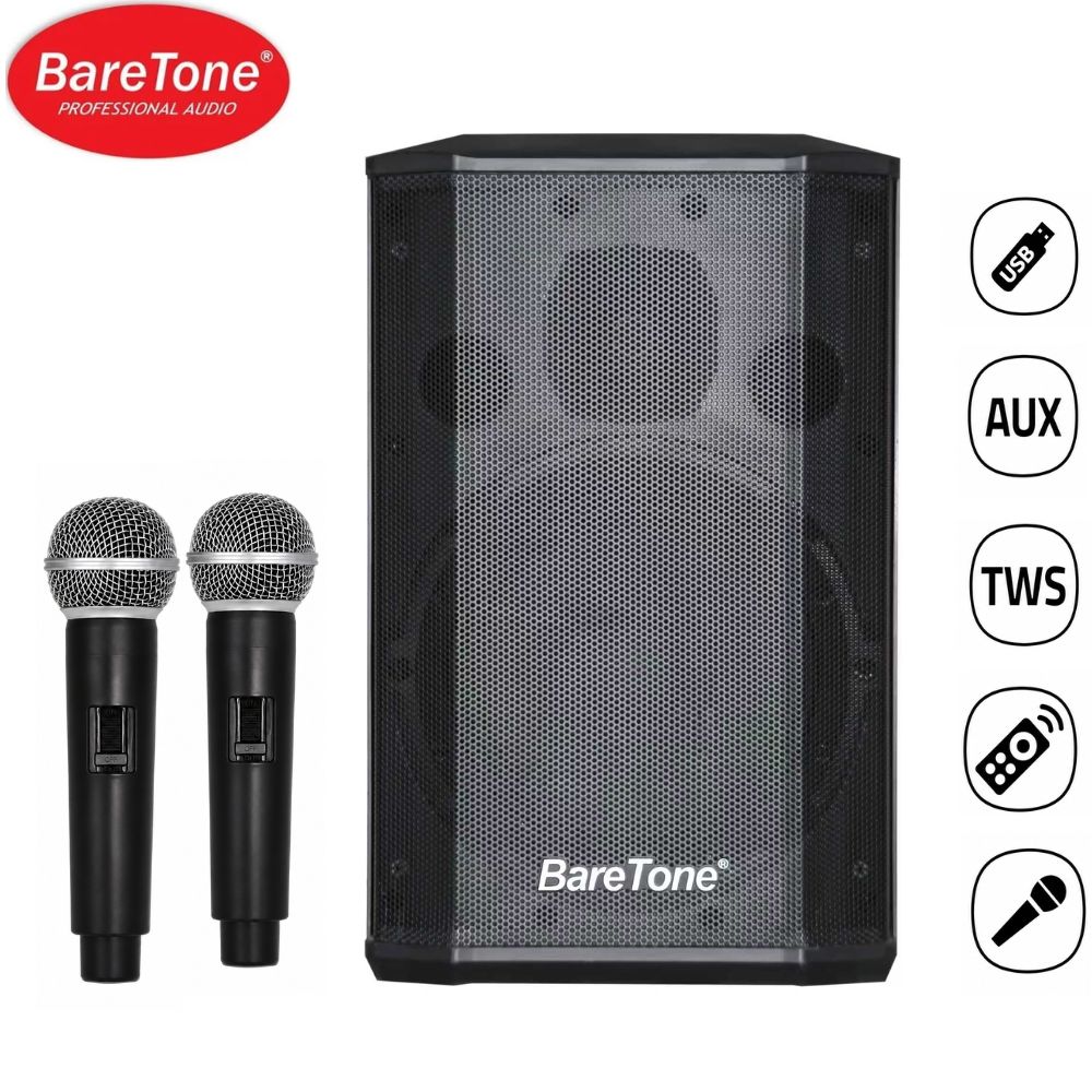 PARLANTE PROFESIONAL BARETONE MAX B8 PRO CON BATERÍA, USB BT 2 MICRÓFONOS - 1