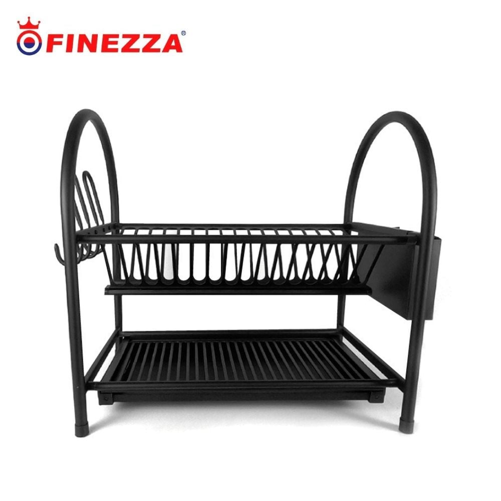 ESCURRIDOR DE PLATOS FINEZZA FZ 8053R  ACERO INOXIDABLE 16 PLATOS NEGRO - 1