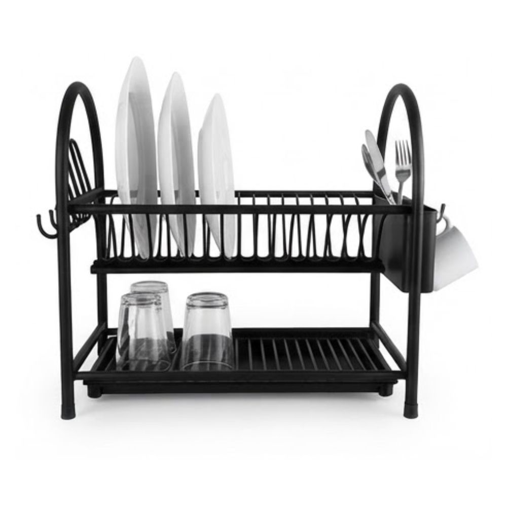 ESCURRIDOR DE PLATOS FINEZZA FZ 8053R  ACERO INOXIDABLE 16 PLATOS NEGRO - 3