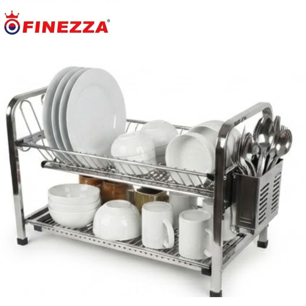 ESCURRIDOR DE PLATOS FINEZZA FZ 8061R ACERO INOXIDABLE 20 PLATOS PLATEADO - 1
