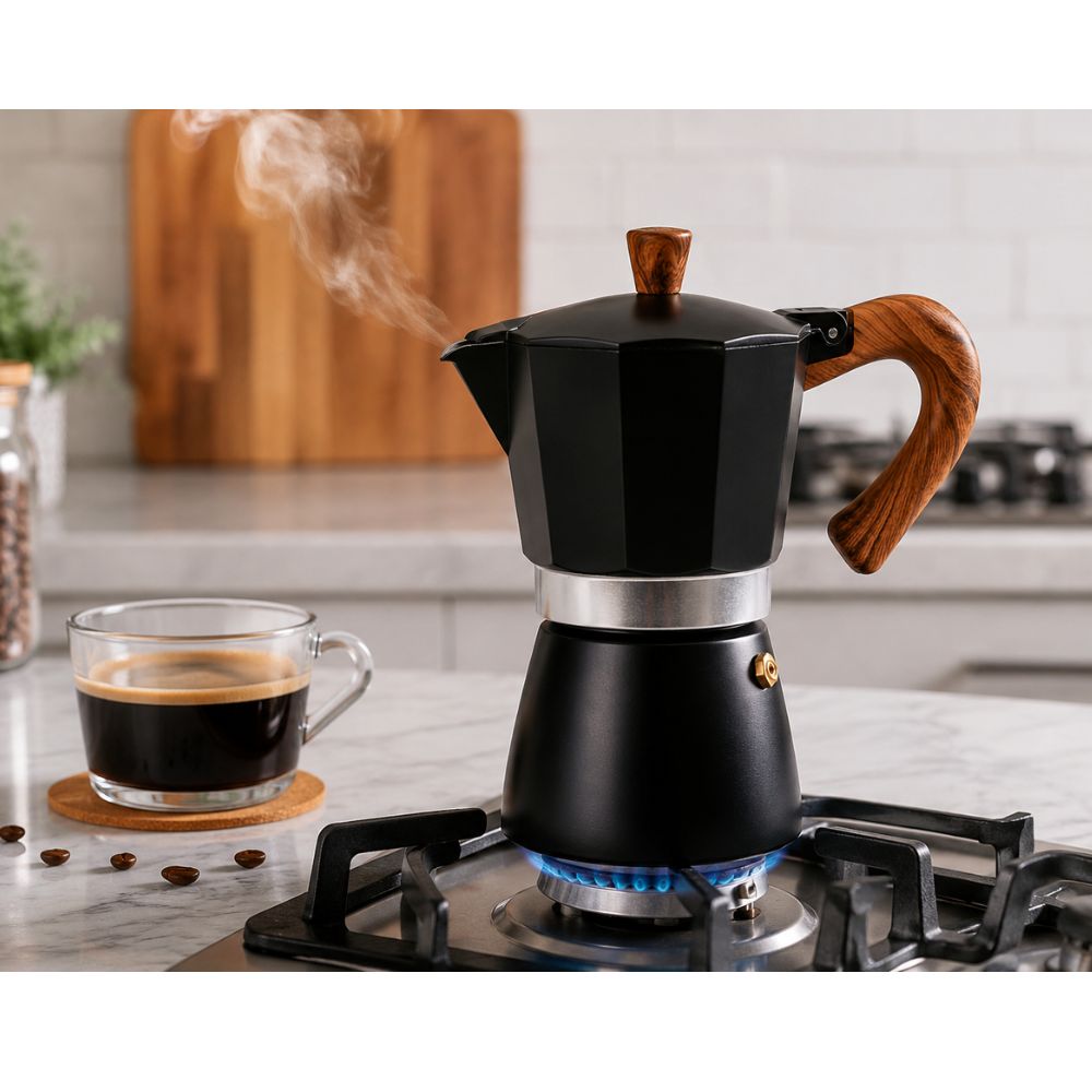 CAFETERA MOKA ITALIANA VINTAGE 150 ML/3 TAZAS NEGRO - 5