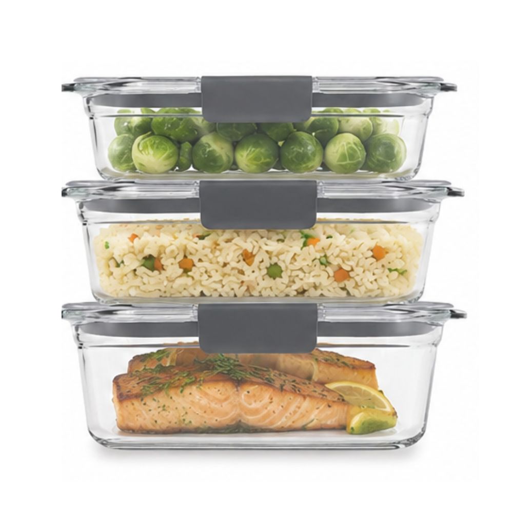 SET DE 3 TAPERS HERMÉTICOS DE VIDRIO RUBBERMAID 2118304 MADE IN USA - 2