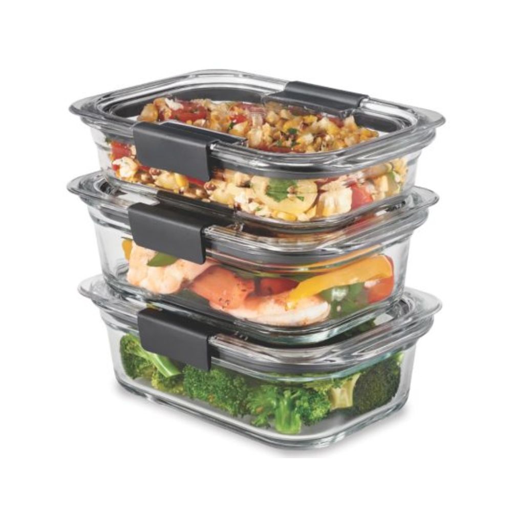 SET DE 3 TAPERS HERMÉTICOS DE VIDRIO RUBBERMAID 2118304 MADE IN USA - 3