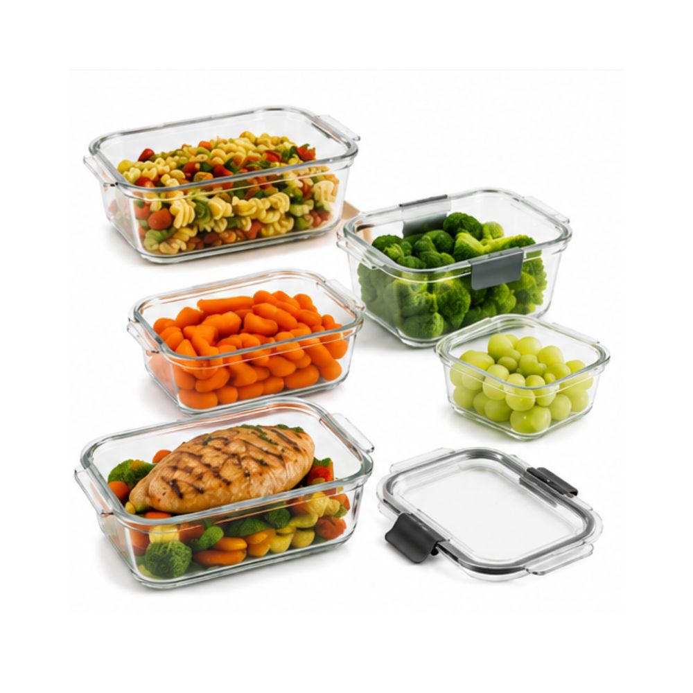 SET DE 5 TAPERS HERMÉTICOS DE VIDRIO RUBBERMAID 2118303 MADE IN USA - 2