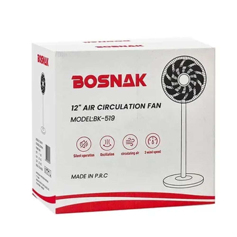 VENTILADOR BOSNAK BK 519 12 PULG 3 VEL, BLANCO - 5