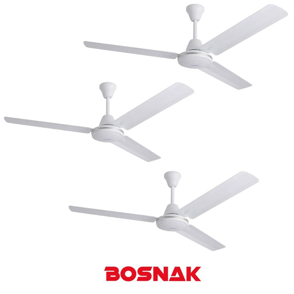 PACK 03 VENTILADORES DE TECHO BOSNAK BK 520 56 PULG 65 W BLANCO - 1