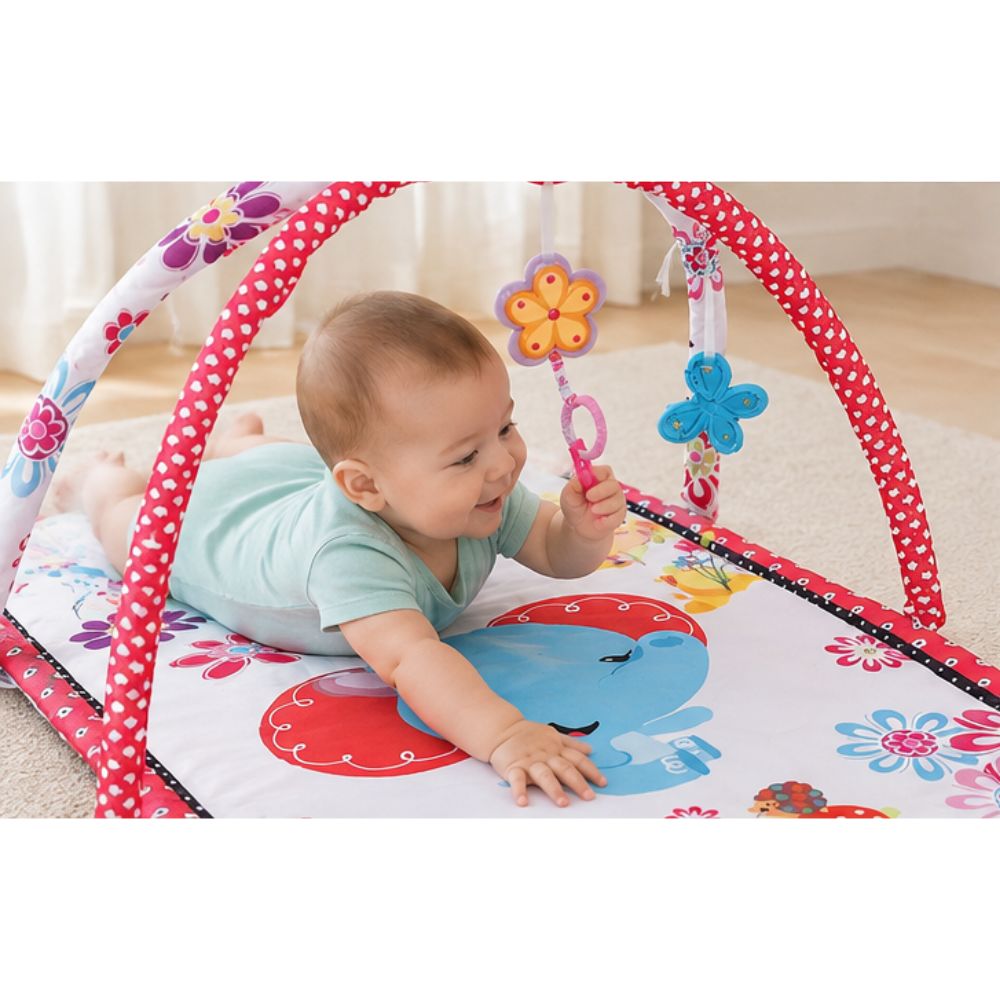 GIMNASIO ROJO IDEAL PARA BEBE CON JUGUETES ELEPHANT - 3