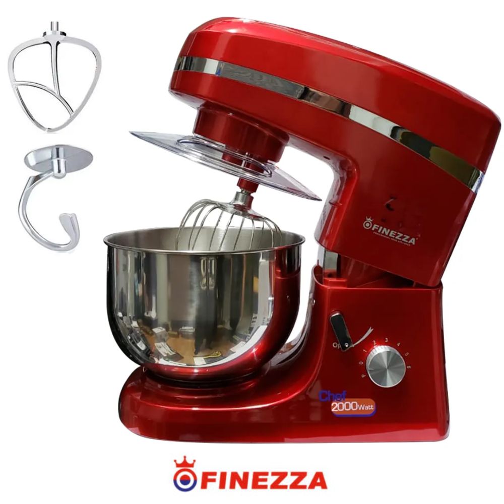 BATIDORA ROJA ORBITAL FINEZZA FZ 6818B  2000 W BOWL 5,5 LT, - 1