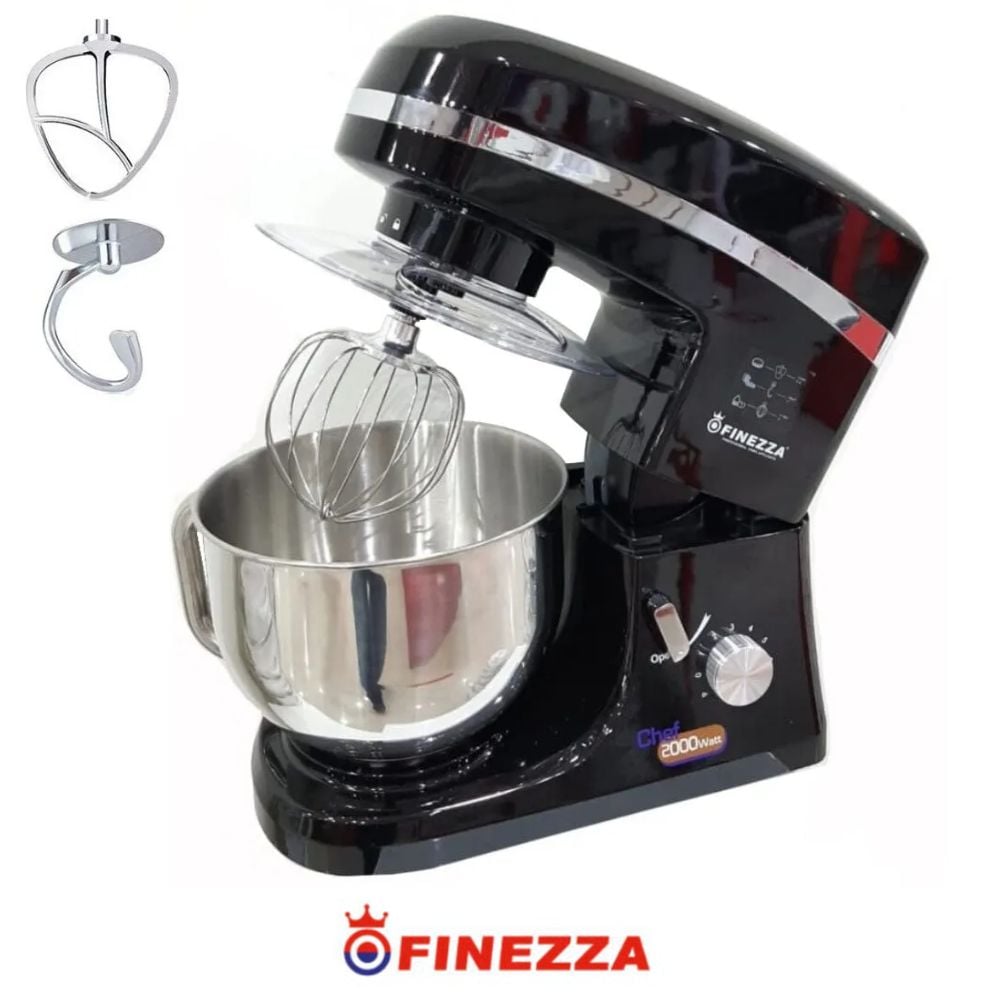BATIDORA NEGRA ORBITAL FINEZZA FZ 6818B 2000 W BOWL 5,5 LT, - 1