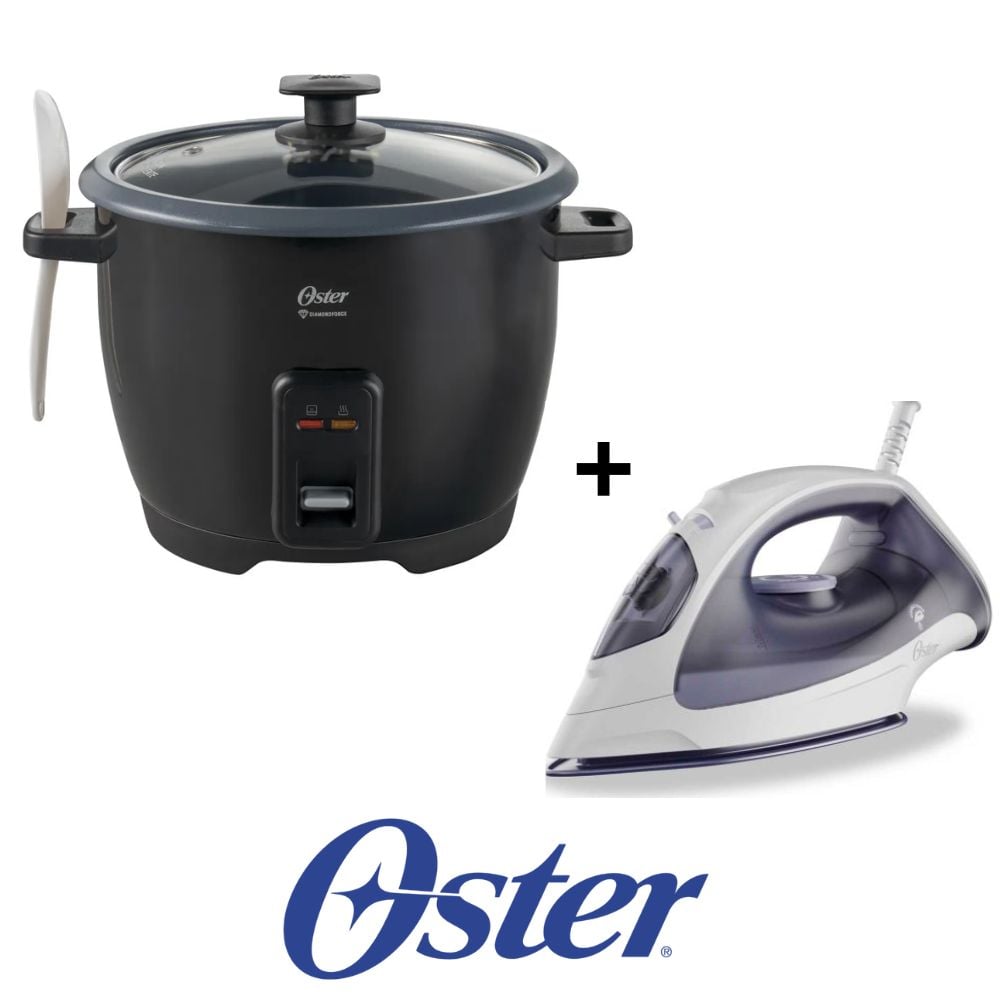 PROMO OSTER ARROCERA 1,8 LT CKSTRCB10DFBLK + PLANCHA GCSTBS3802 - 1