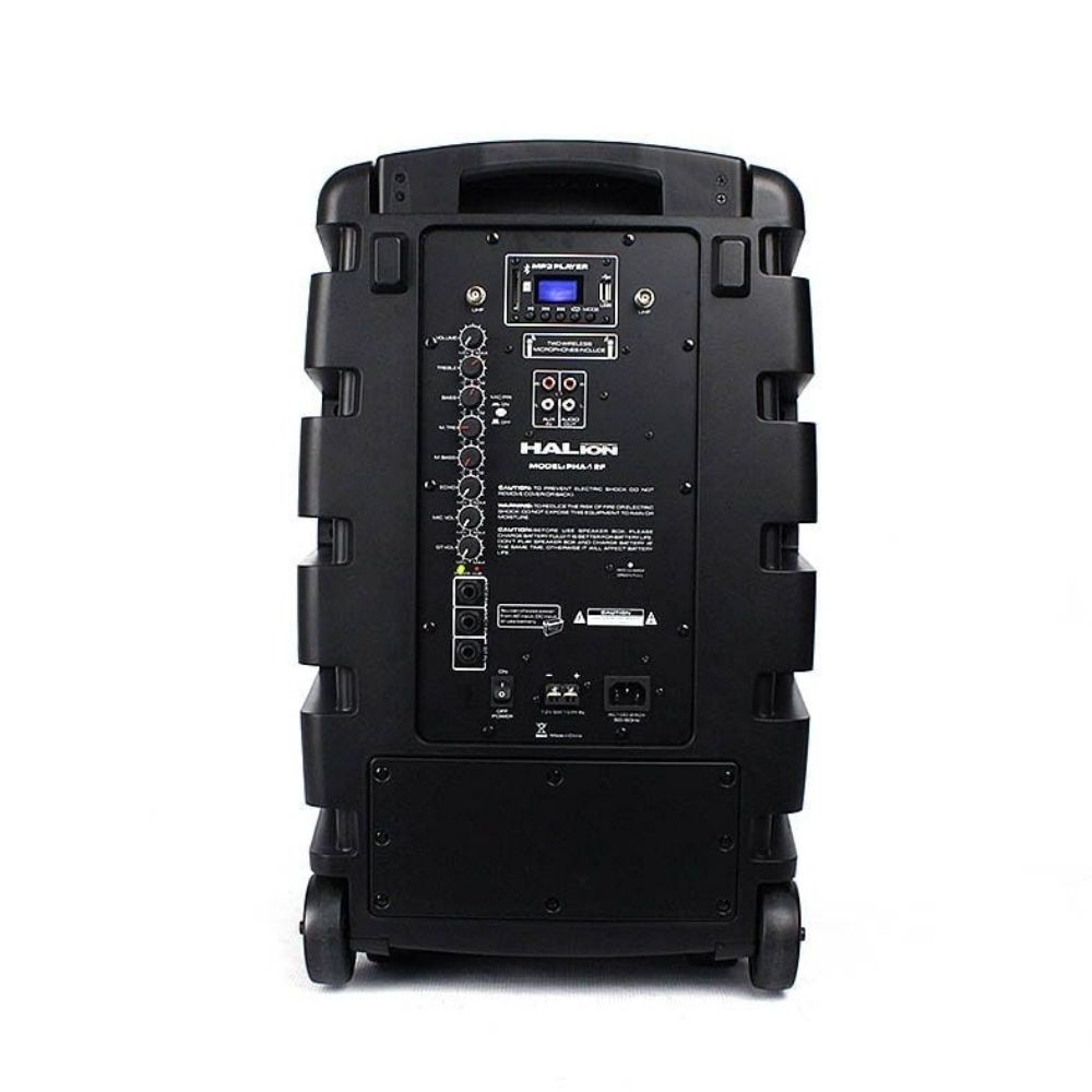 PARLANTE PORTATIL HALION PHA 12F 2000W PMPO 02 MICROFONOS - 3