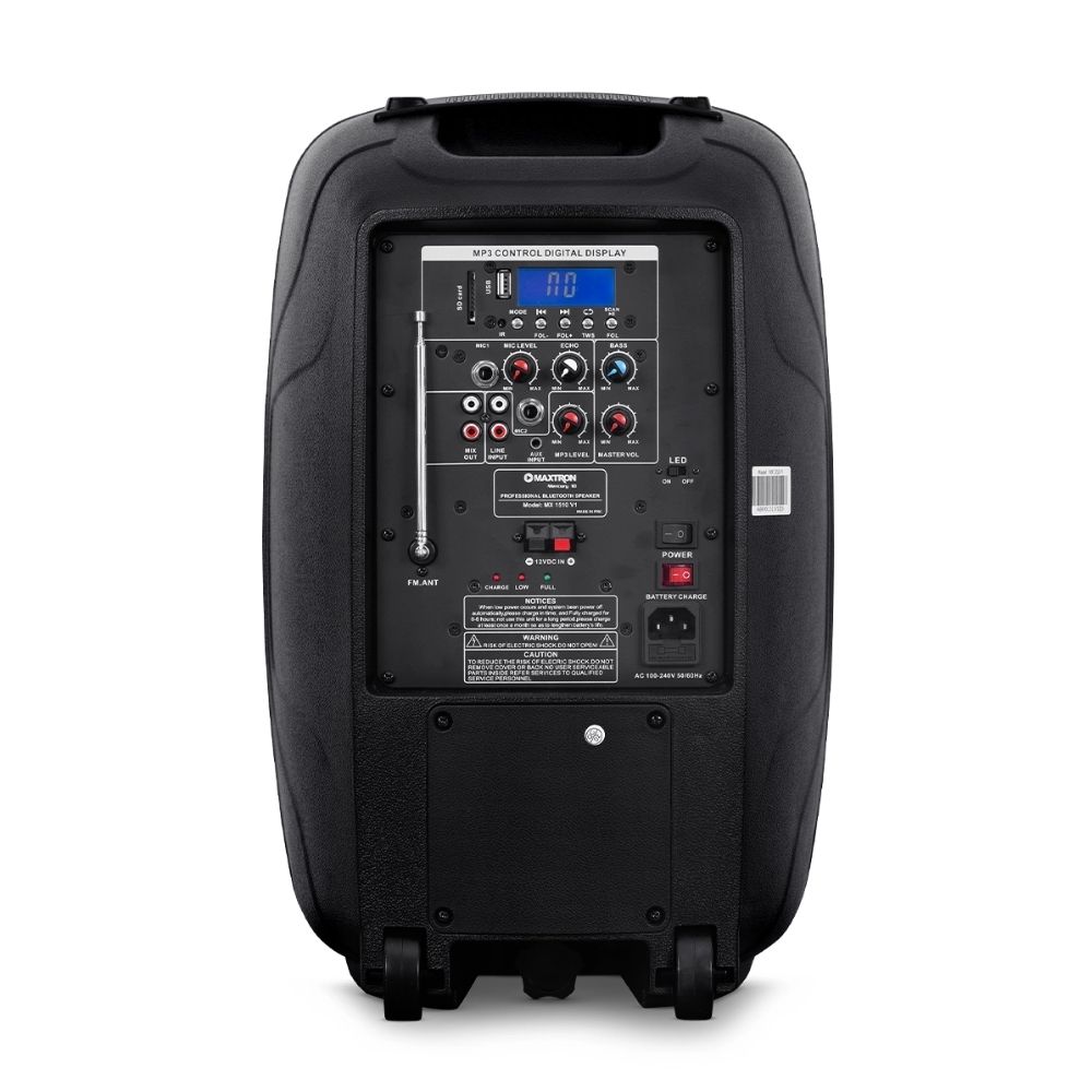 PARLANTE PORTATIL MAXTRON MX 1510V1 USB BT TWS 01 MIC - 3