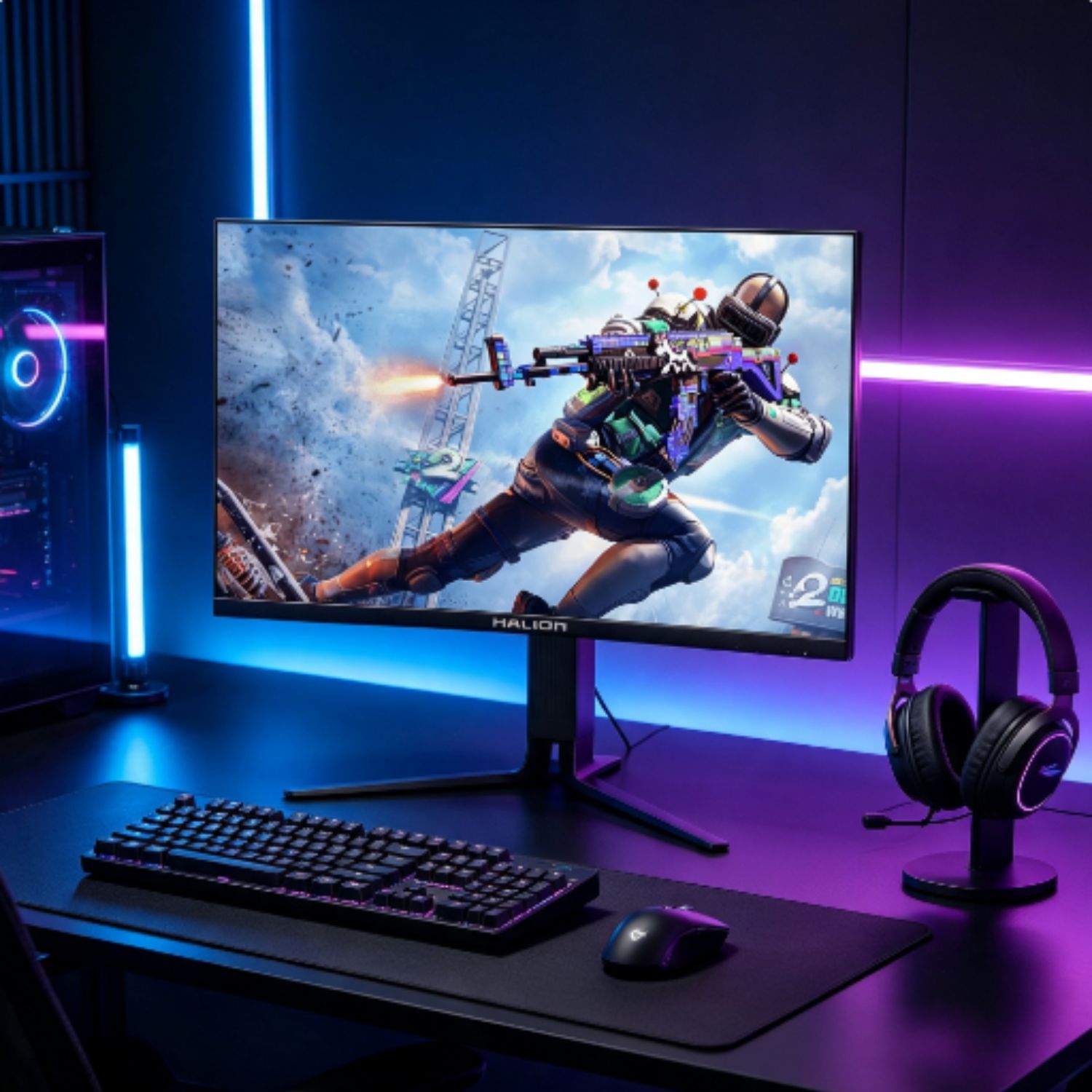 MONITOR GAMER HALION HG2730QF 27' QHD IPS 200HZ 1MS FREESYNC G-SYNC - 4