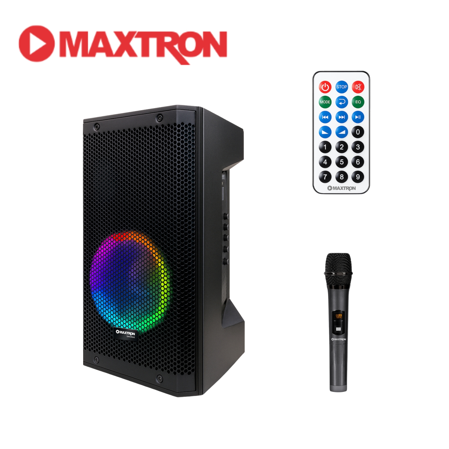 PARLANTE PORTATIL MAXTRON SAVAGE MX303 USB BT TWS LUCES RGB 01 MICROFONO - 2