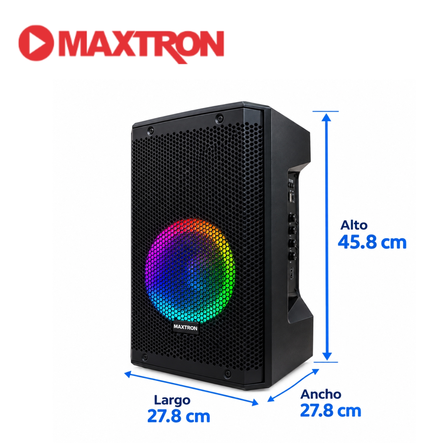 PARLANTE PORTATIL MAXTRON SAVAGE MX303 USB BT TWS LUCES RGB 01 MICROFONO - 3