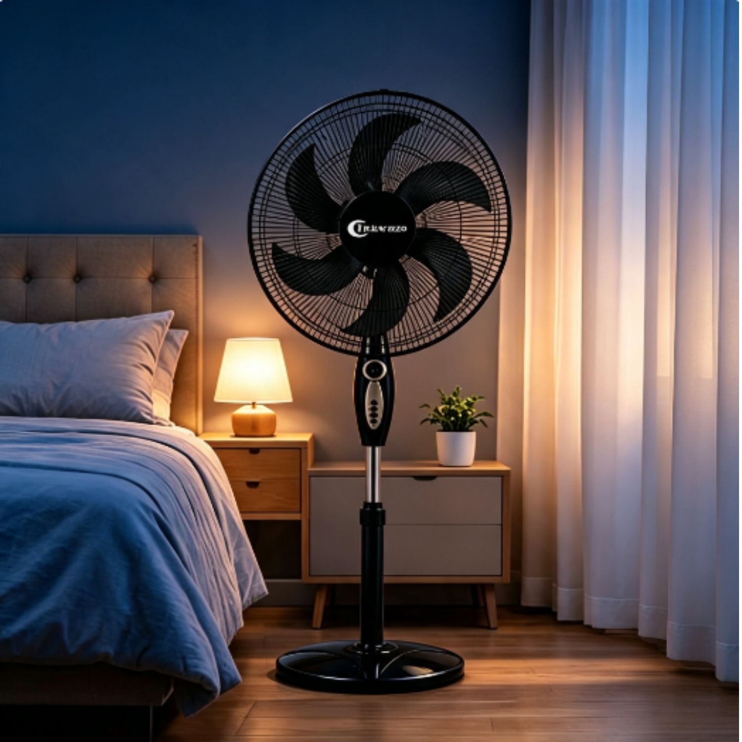 PACK 02 VENTILADORES DE PEDESTAL TREVELY VT 1880 18' 90 W TEMPORIZADOR NEGRO - 3