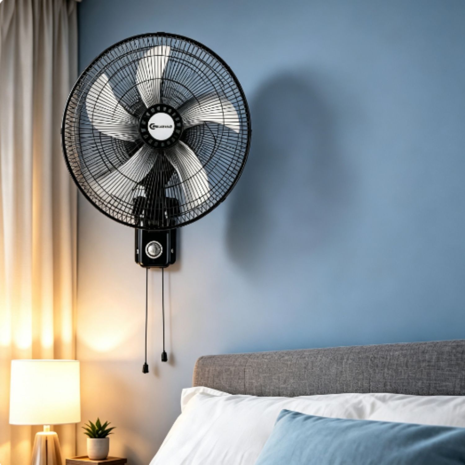 PACK 02 VENTILADORES DE PARED TREVELY VT-1804 18' 70W 5 ASPAS METÁLICAS NEGRO - 3