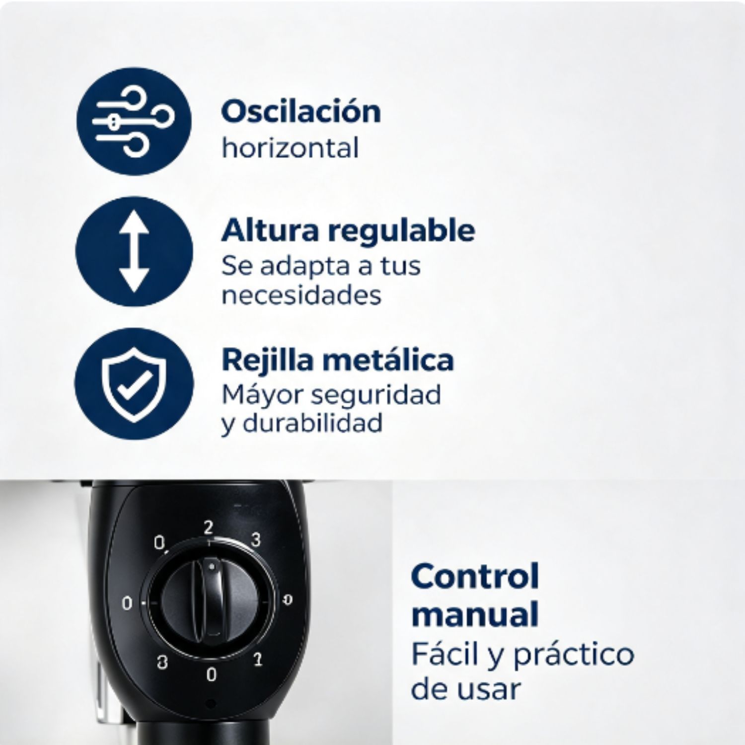 VENTILADORES 3 EN 1 NATIONALIZER NNA 45MPT 60 WATTS PLATEADO - 2
