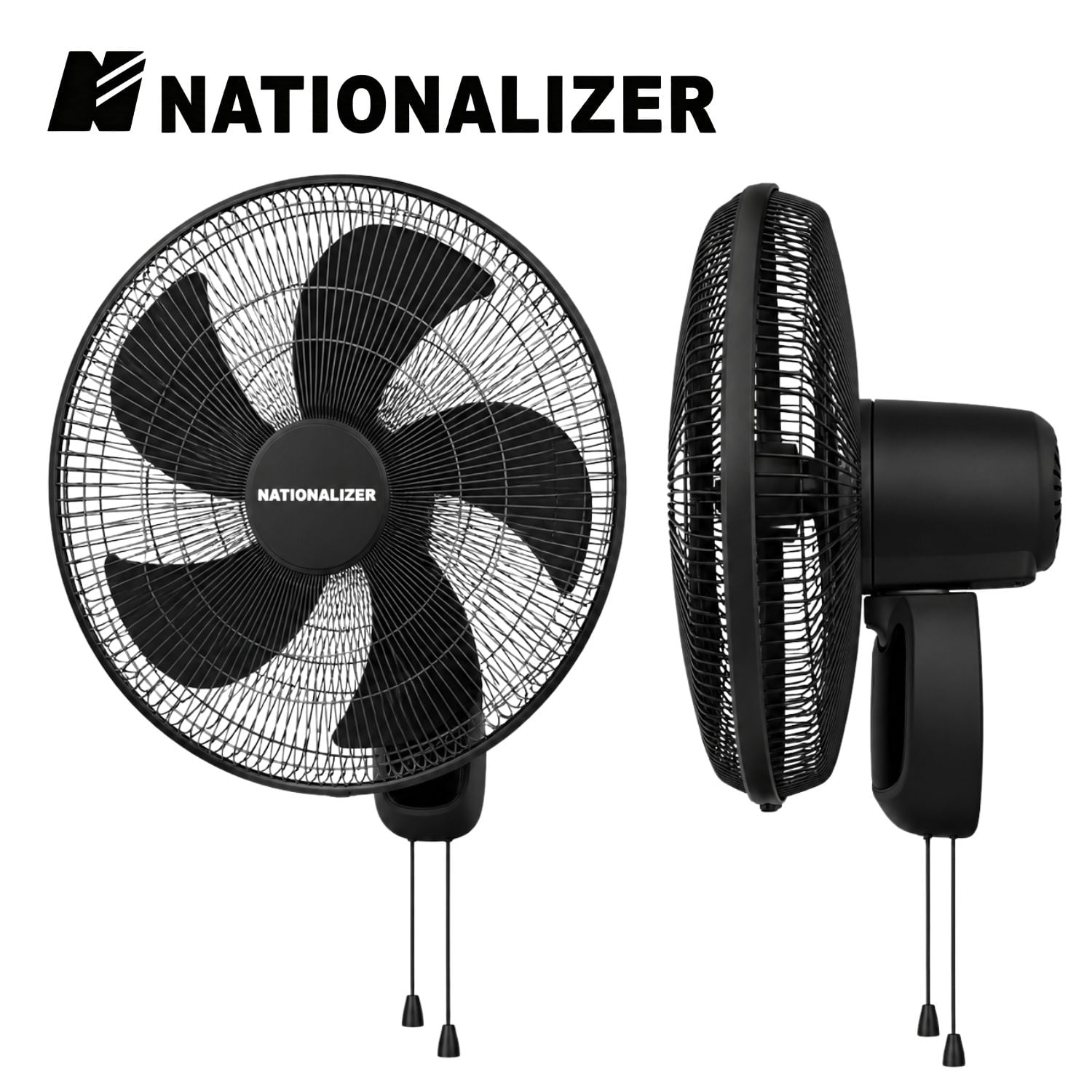 PACK 02 VENTILADORES PARED NEGRO NATIONALIZER NN-FW40826 55 WATTS - 1