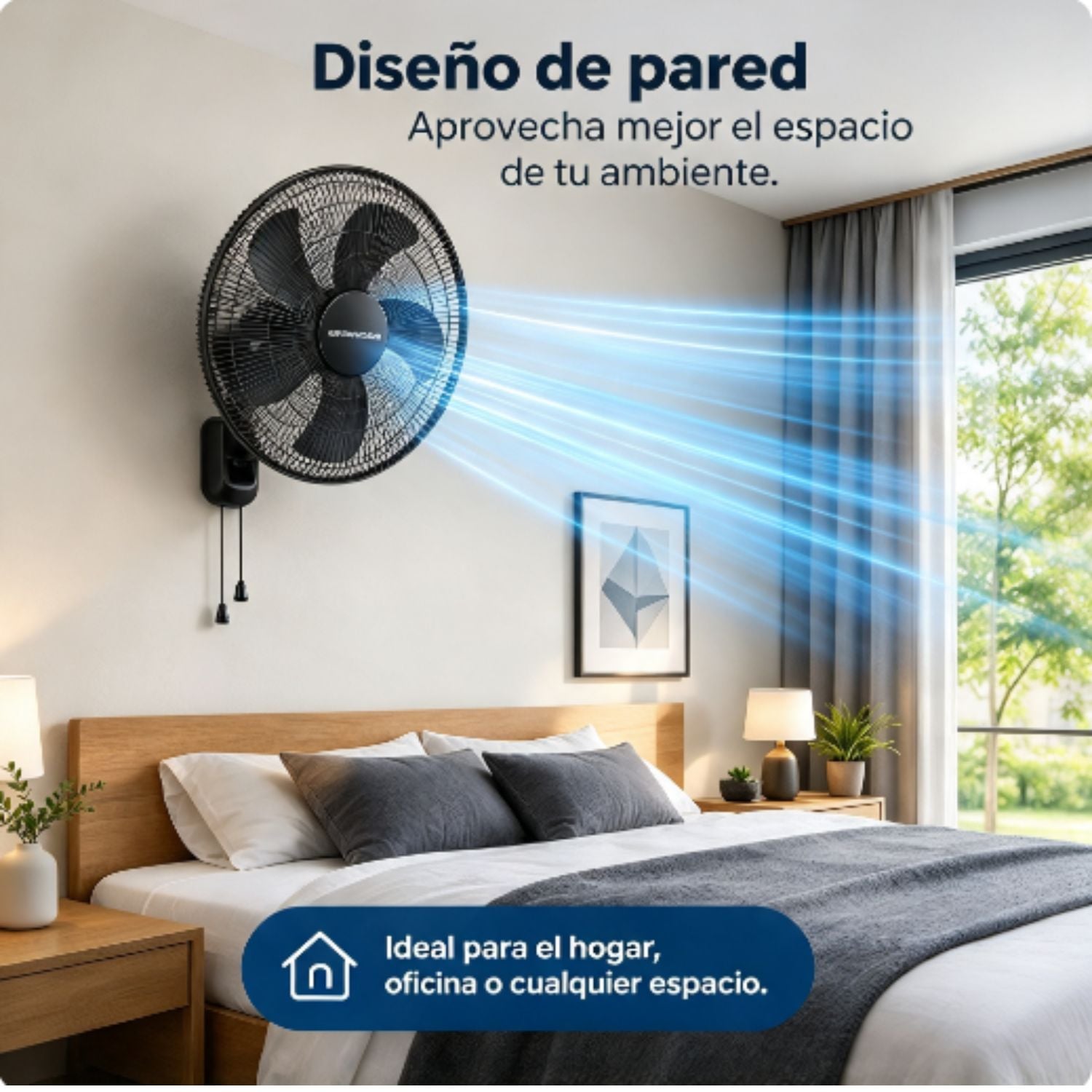 PACK 02 VENTILADORES PARED NEGRO NATIONALIZER NN-FW40826 55 WATTS - 4