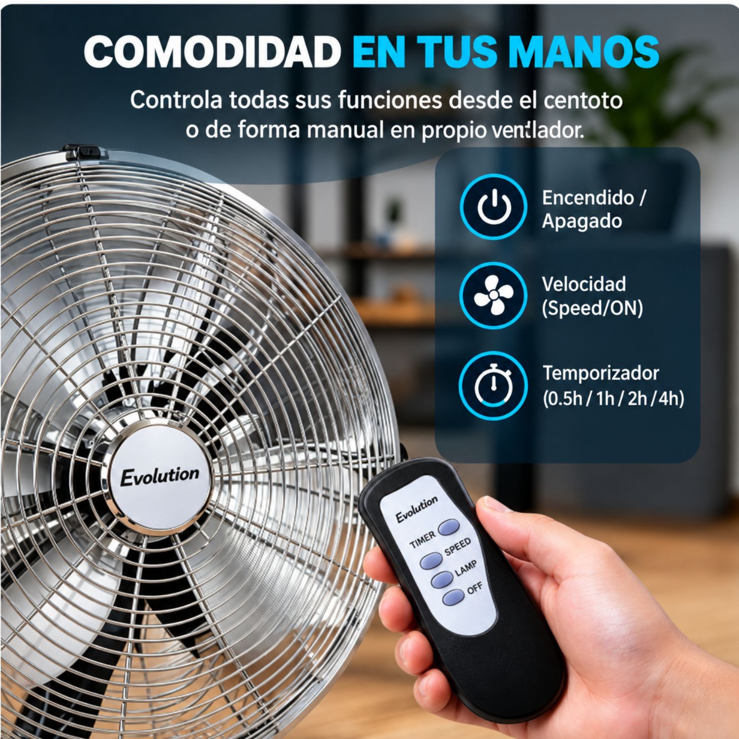 VENTILADOR DE PISO EVOLUTION FLOOR-2 DE 20' CON CONTROL METAL - 5