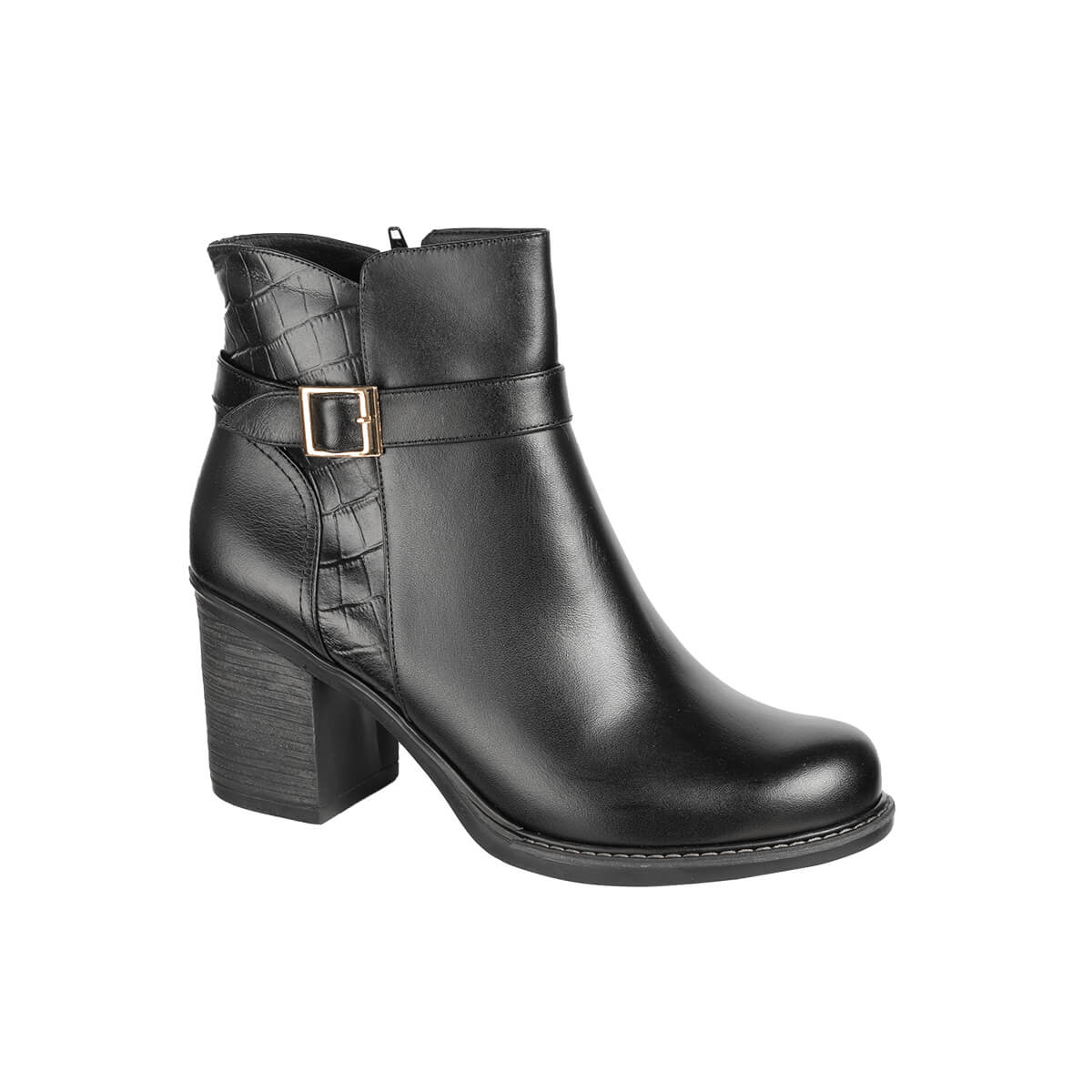 Ripley - BOTINES MUJER FLORENCIA CUERO NEGRO TACO 1315