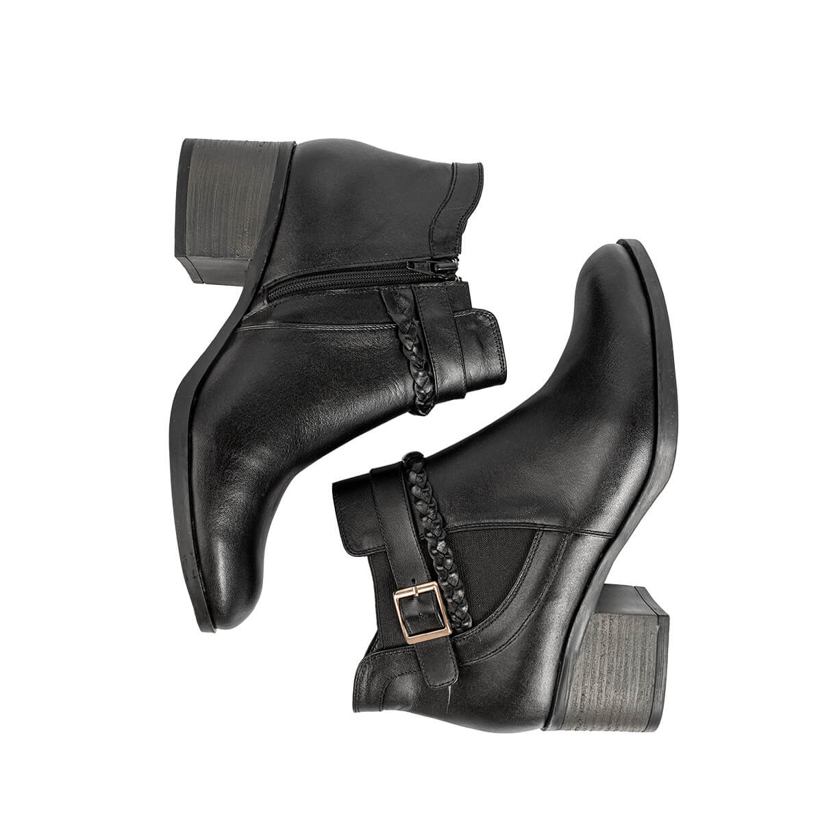 Ripley - BOTINES MUJER FLORENCIA CUERO NEGRO TACO 1347