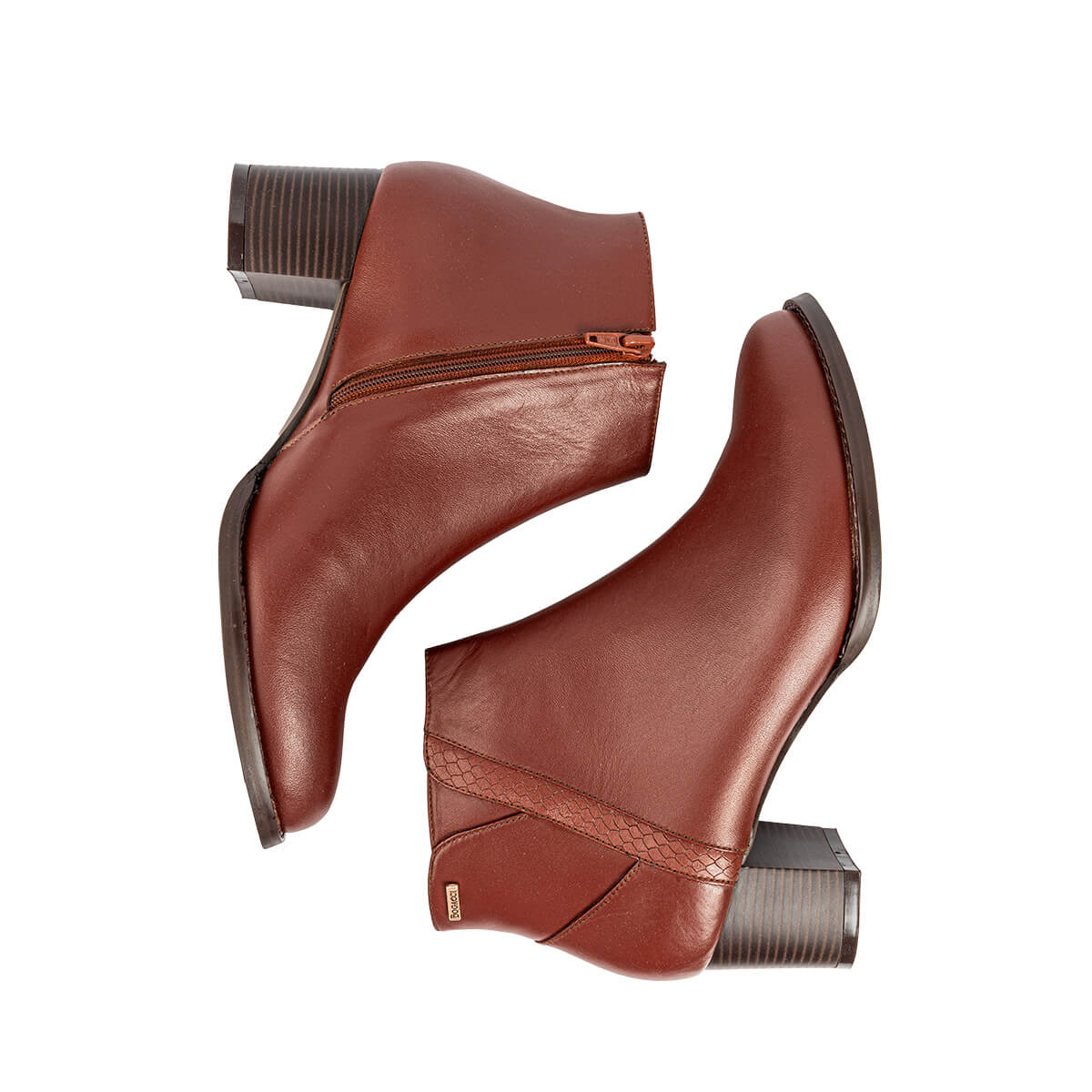 Ripley - BOTINES MUJER FLORENCIA CUERO MARRÓN TACO 1274