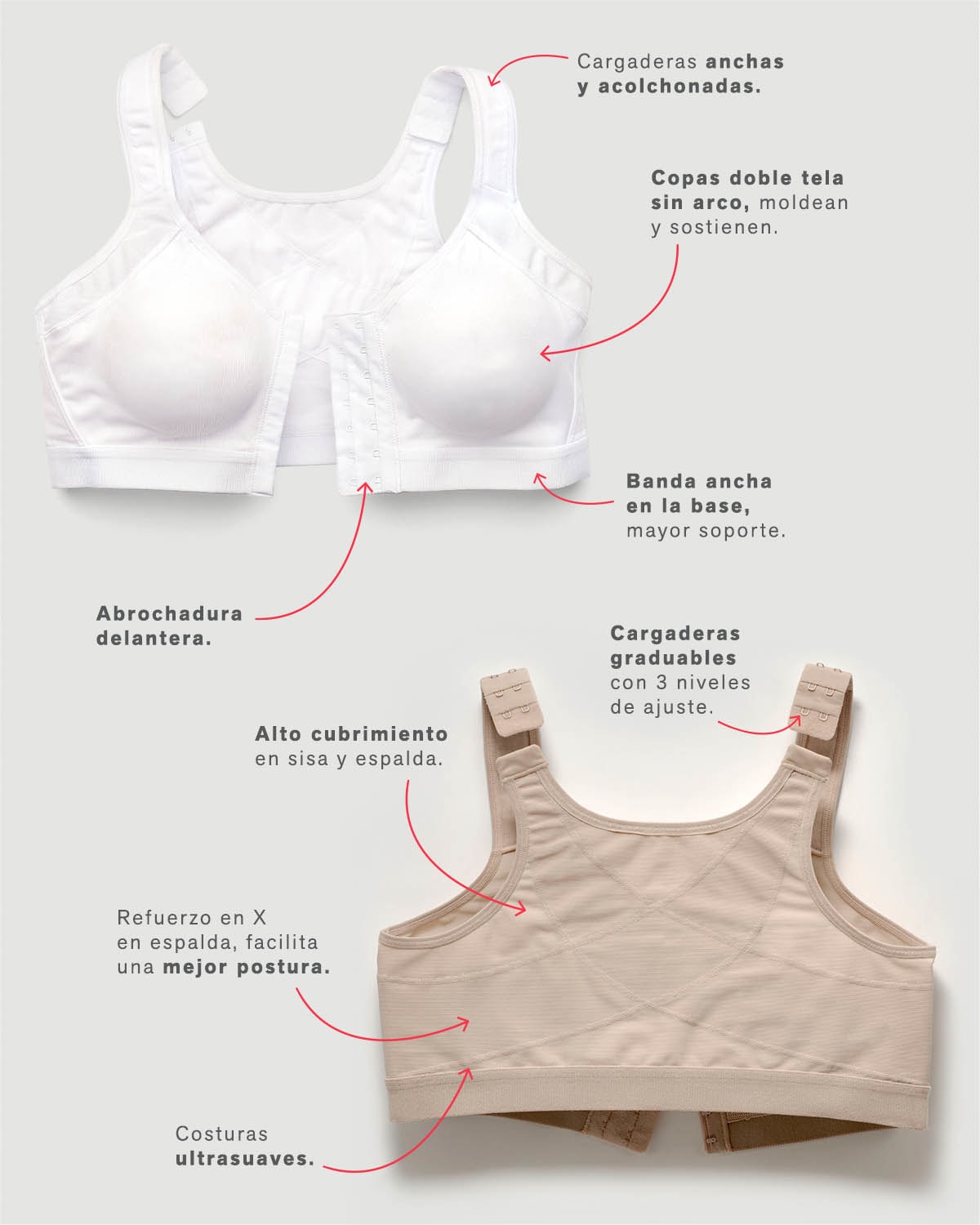 BRASIER SIN ARCO MULTIBRA CON BROCHE DELANTERO - 4