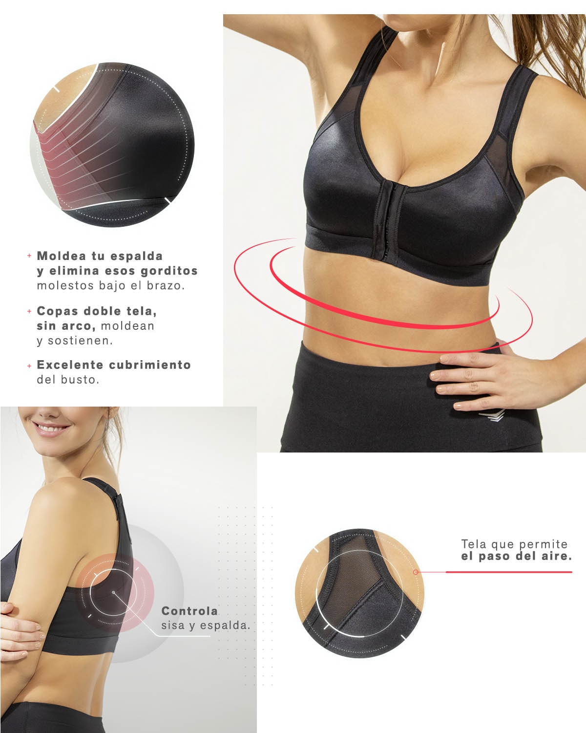 BRASIER SIN ARCO MULTIBRA CON BROCHE DELANTERO - 5