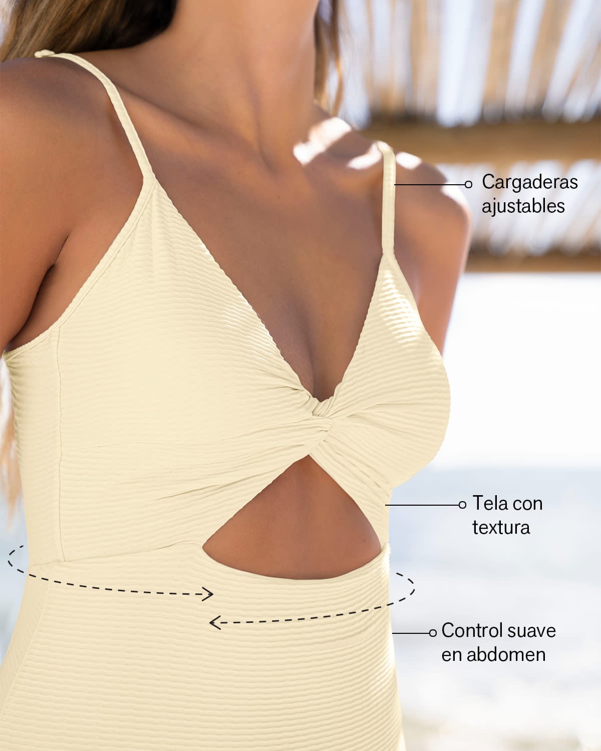 TRAJE DE BAÑO ENTERO CONTROL SUAVE DETALLE DE ESCOTE CRUZADO - 3