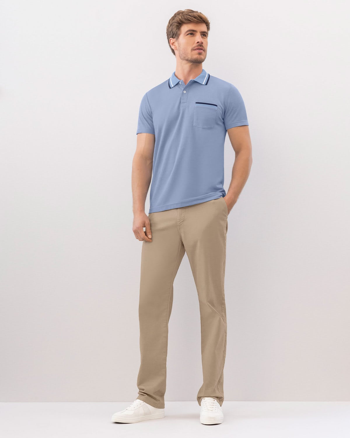PANTALÓN BOTA RECTA EN DRILL DE TACTO SUAVE STRETCH - 5