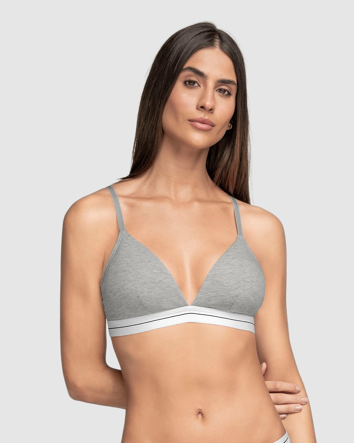 BRASIER TRIANGULAR EN ALGODÓN JASPE LIVIANO Y CÓMODO - 1