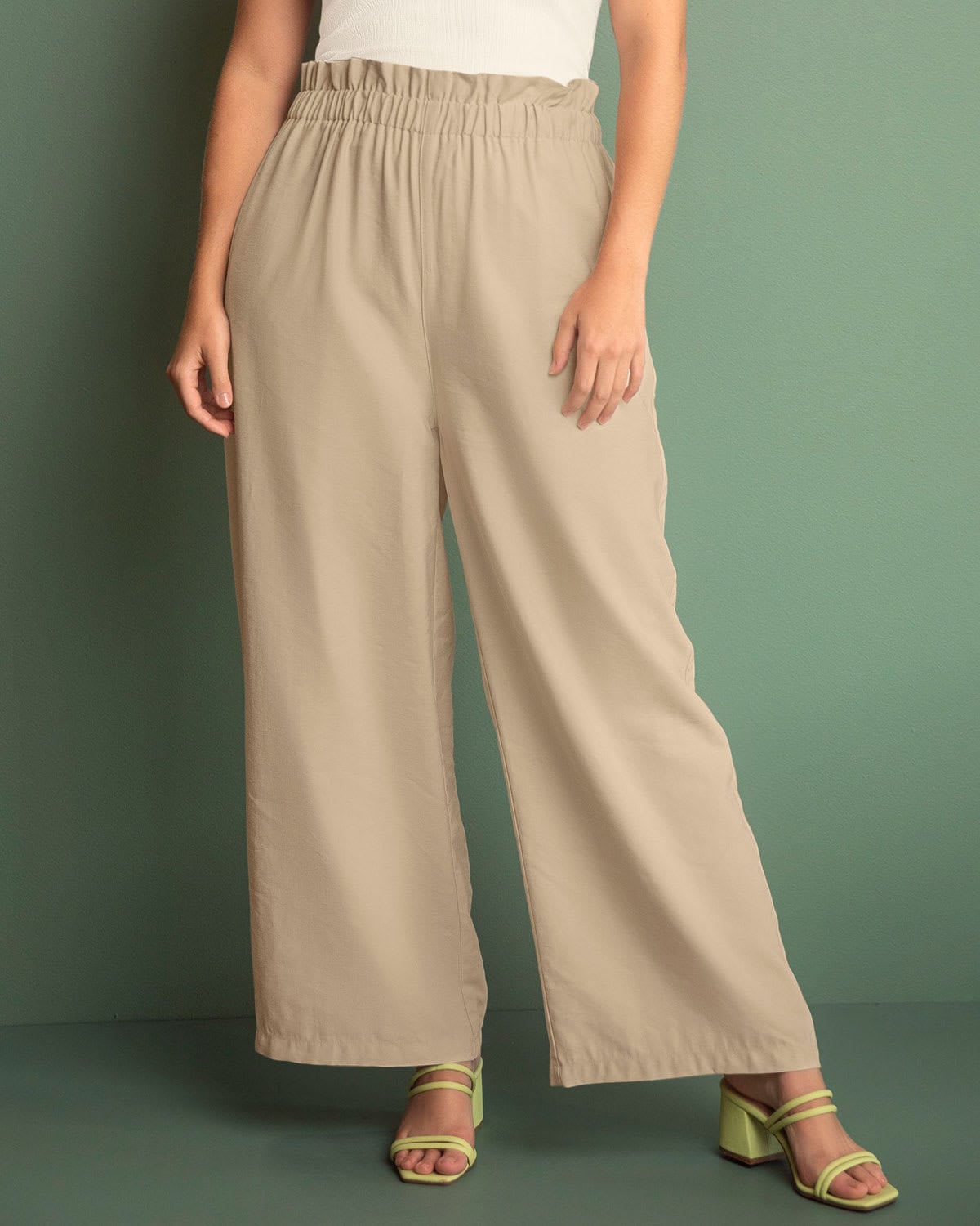 PANTALÓN BOTA ANCHA CON CINTURA ELÁSTICA - 1