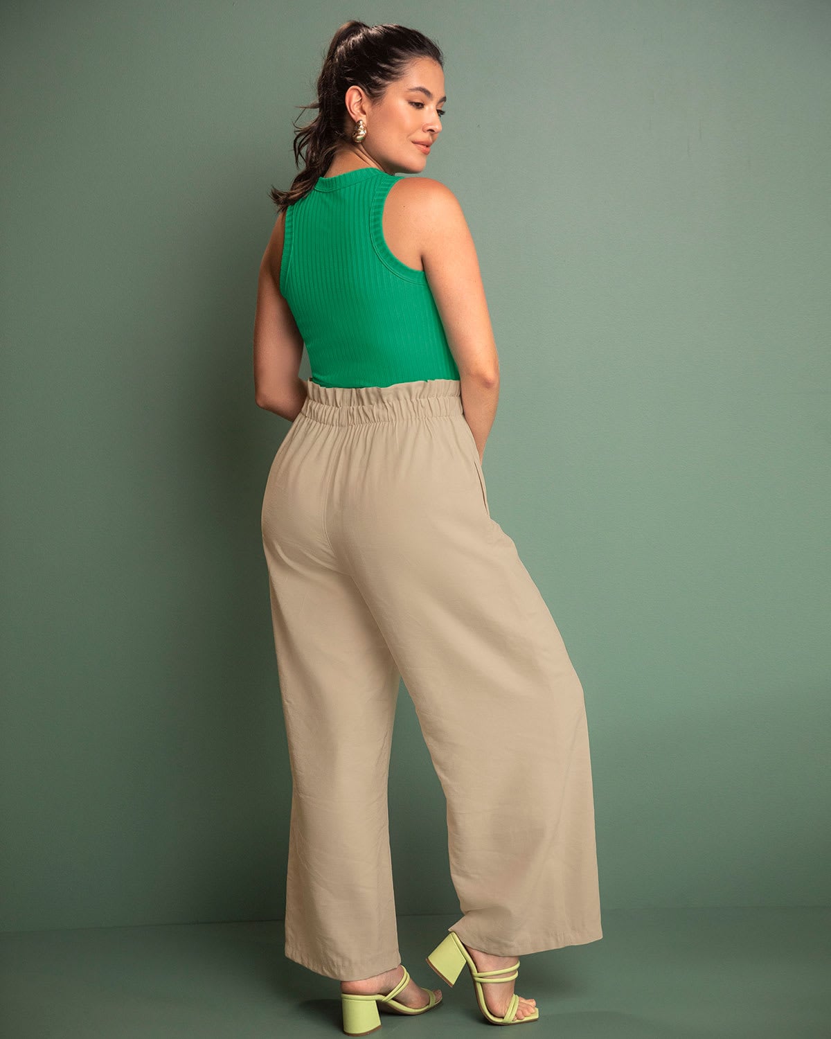 PANTALÓN BOTA ANCHA CON CINTURA ELÁSTICA - 2