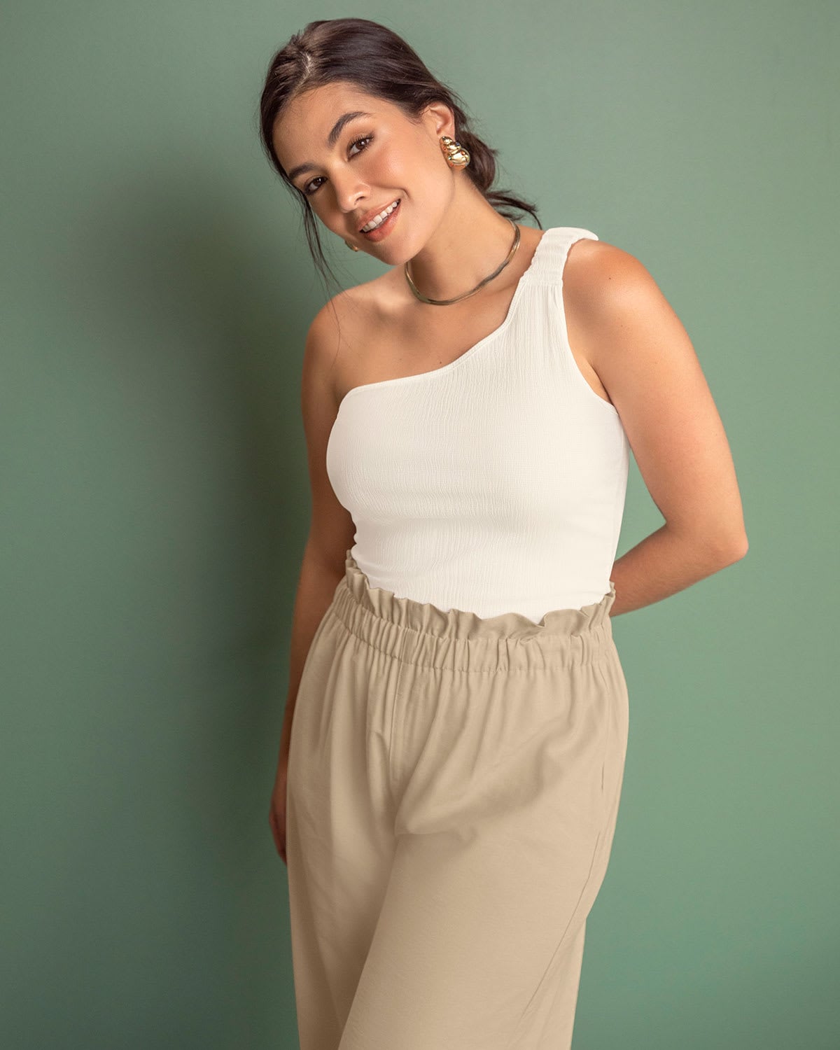 PANTALÓN BOTA ANCHA CON CINTURA ELÁSTICA - 3