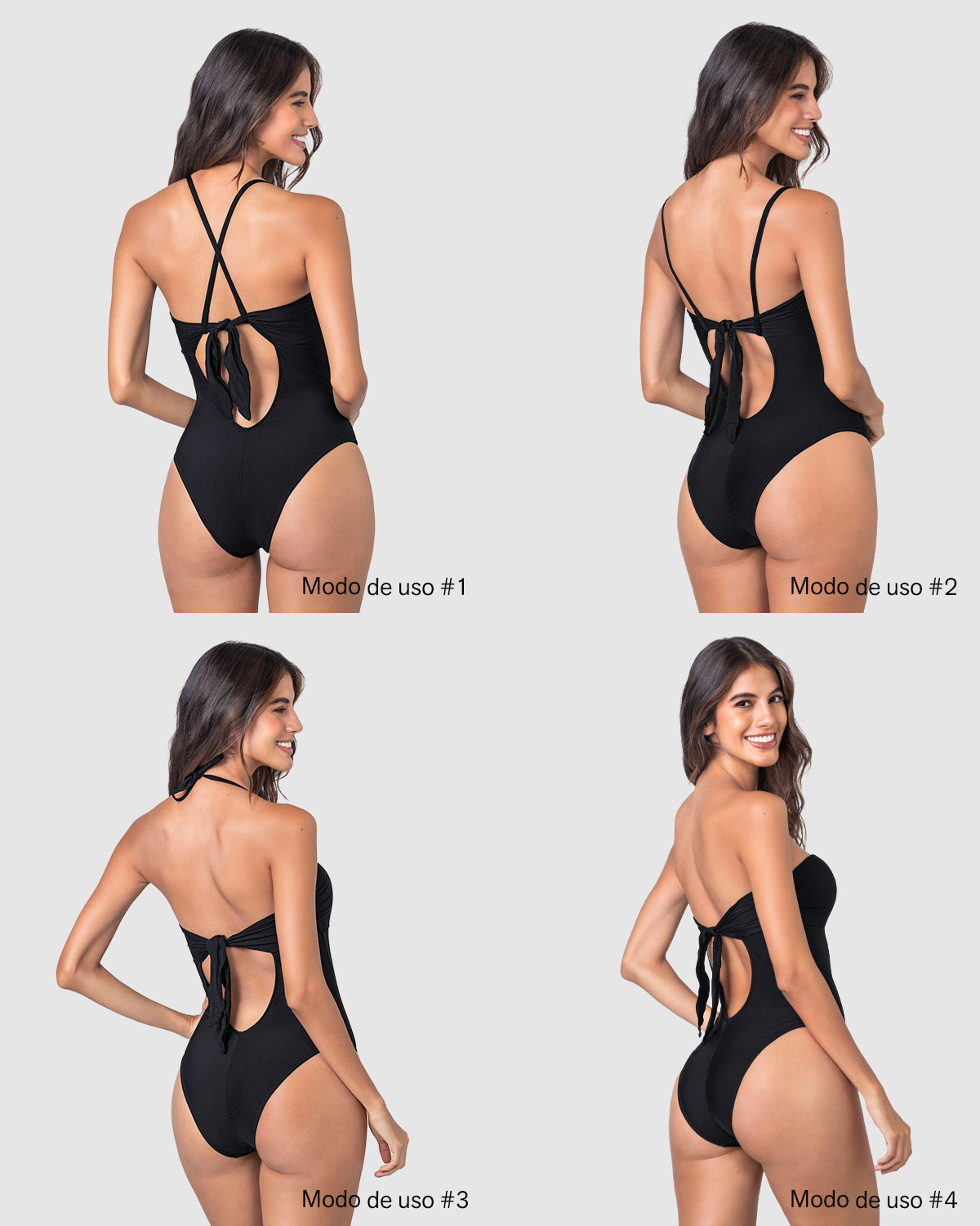 TRAJE DE BAÑO ENTERO CON ESPALDA AJUSTABLE - 3