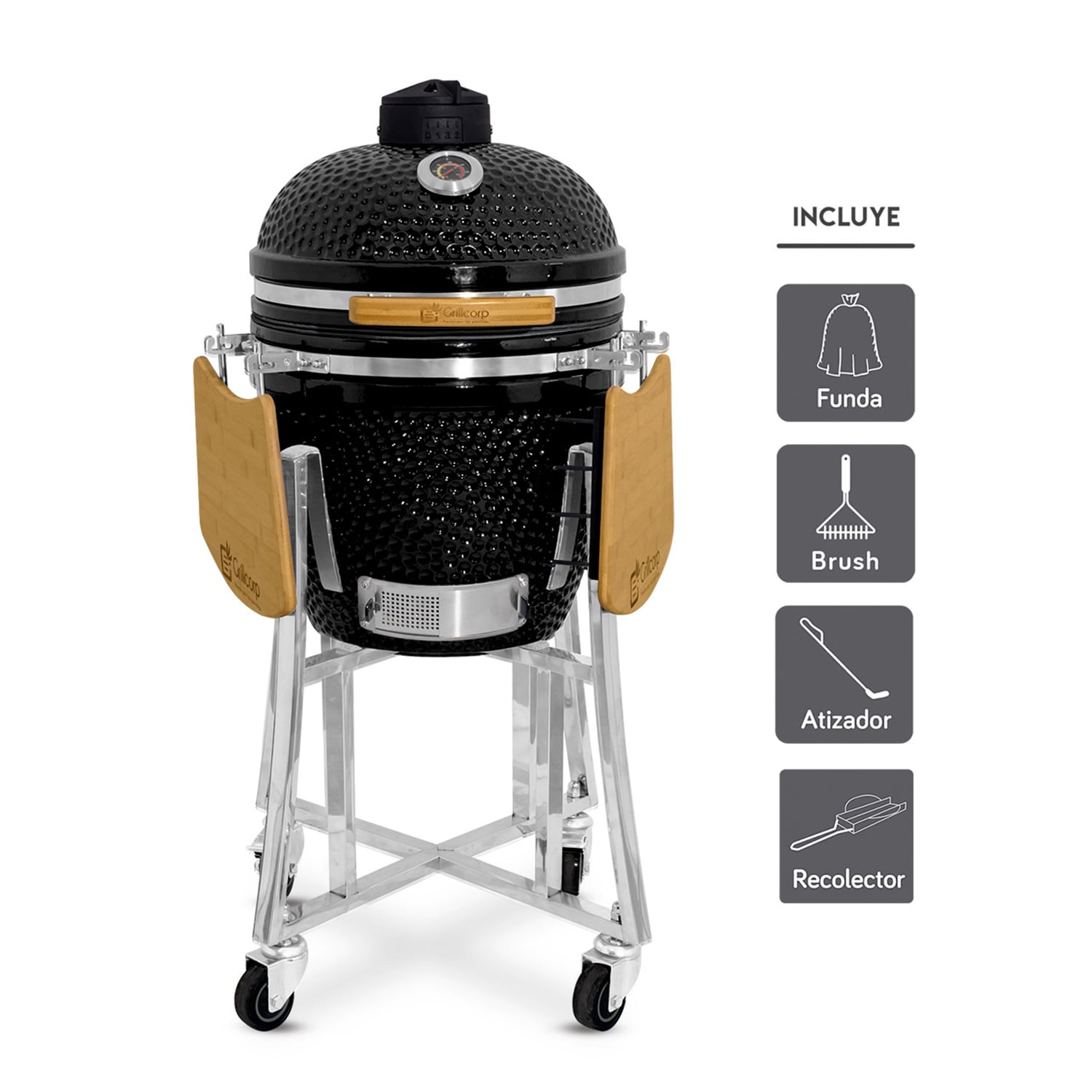 PARRILLA GRILLCORP NEGRO KAMADO 18 18 PULGADAS - 1